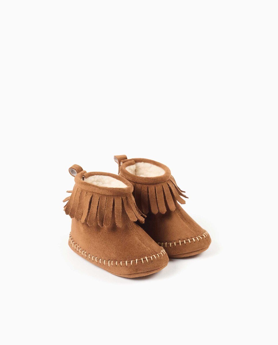 Pepitos de bebé niña con flecos y tira autoadherente - Zippy - Camel Camel-2