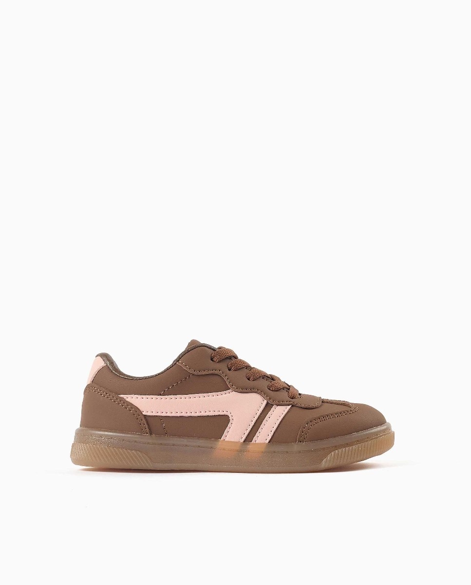 Zapatillas bajas de niña con cordones y suela antideslizante - Zippy - Marrón Marrón-1