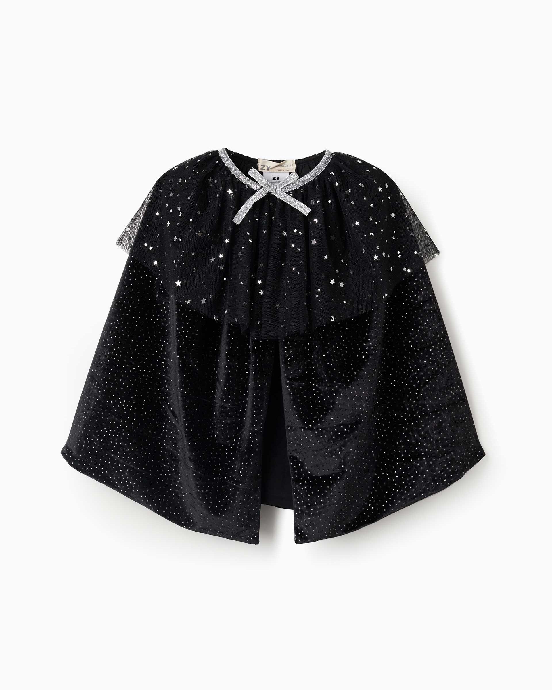 Imagen 0 de Capa de terciopelo y con lunares de lurex Negro