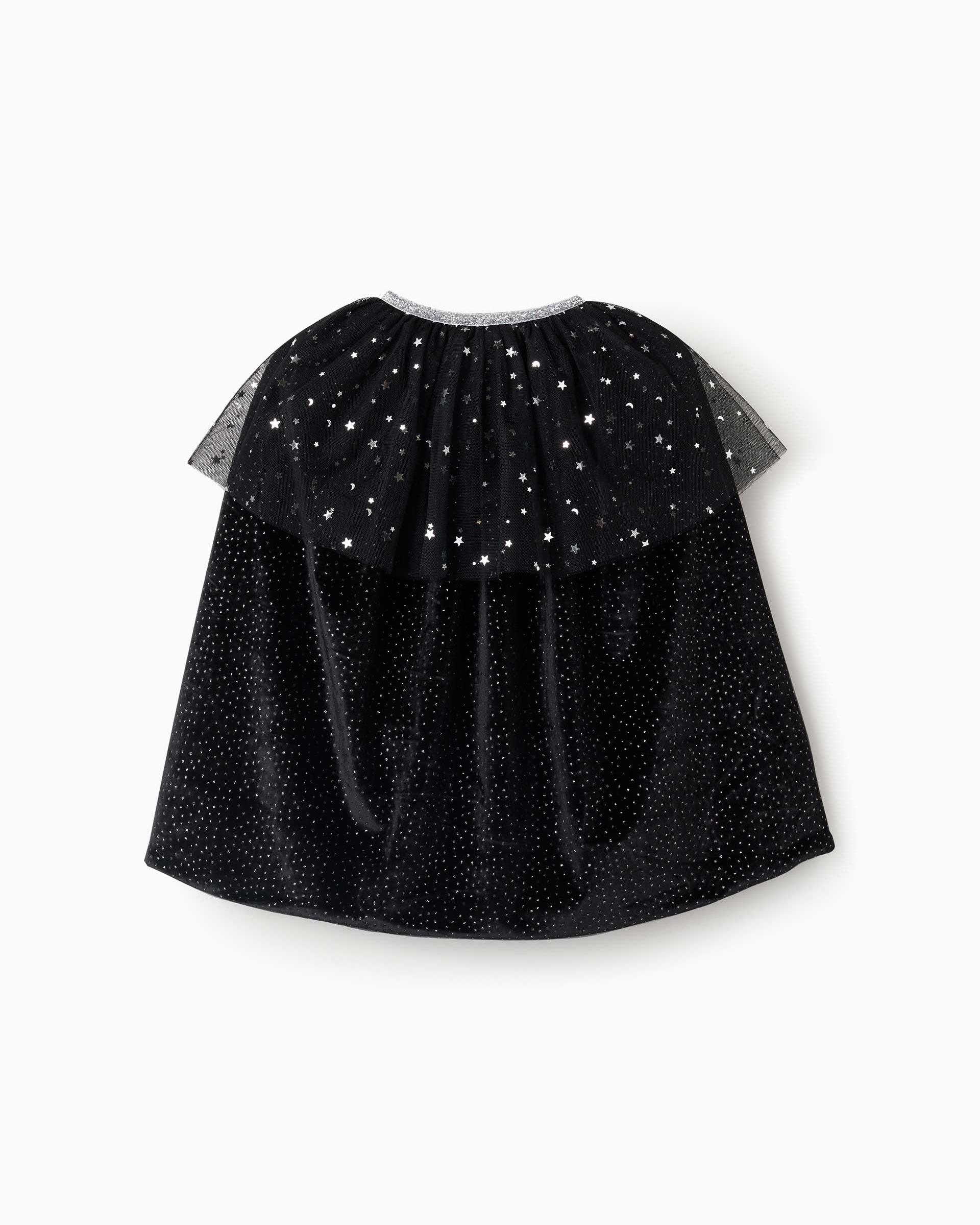 Capa de terciopelo y con lunares de lurex - Zippy - Negro Negro-2