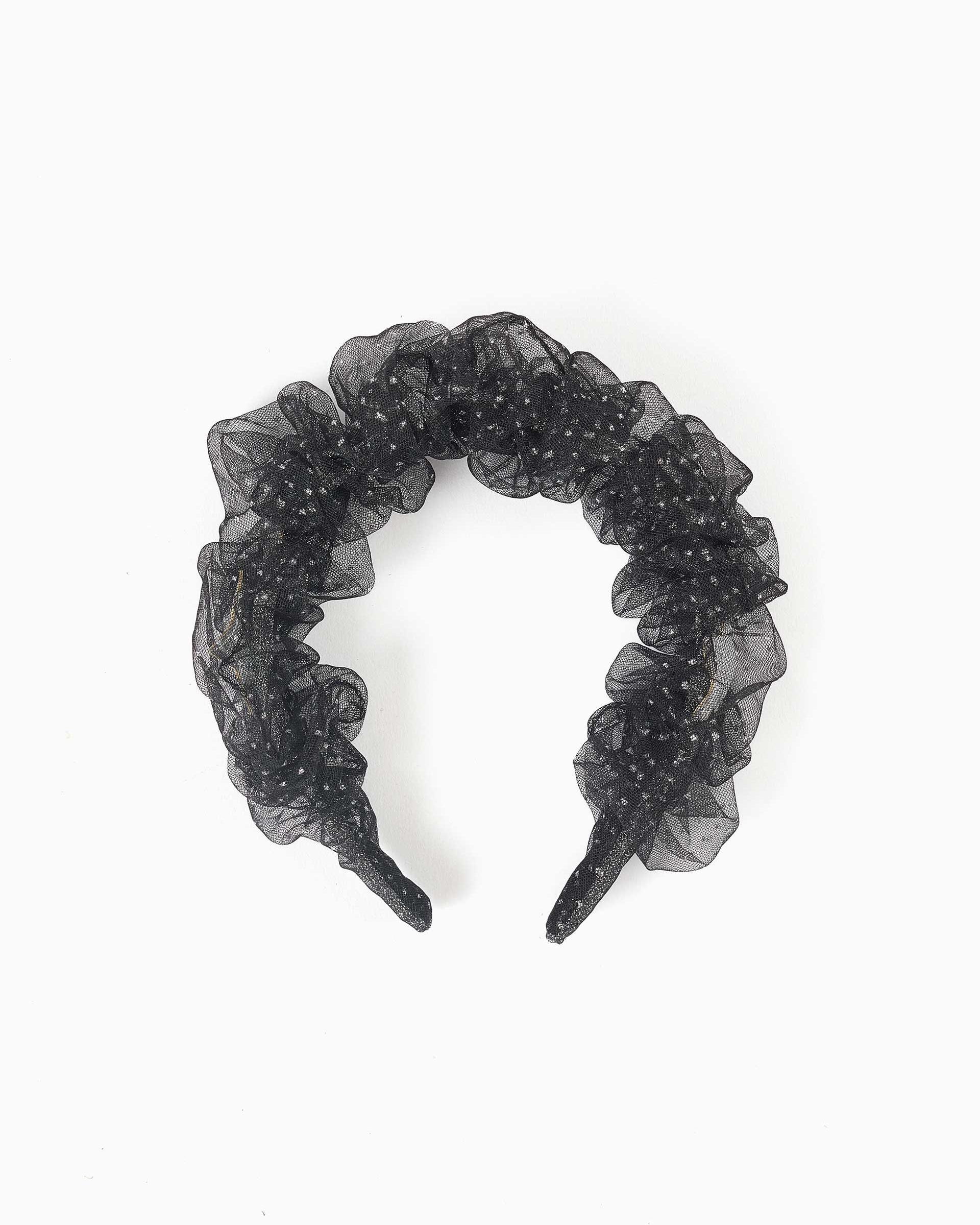 Imagen 0 de Diadema de tul y con lunares de lurex Negro