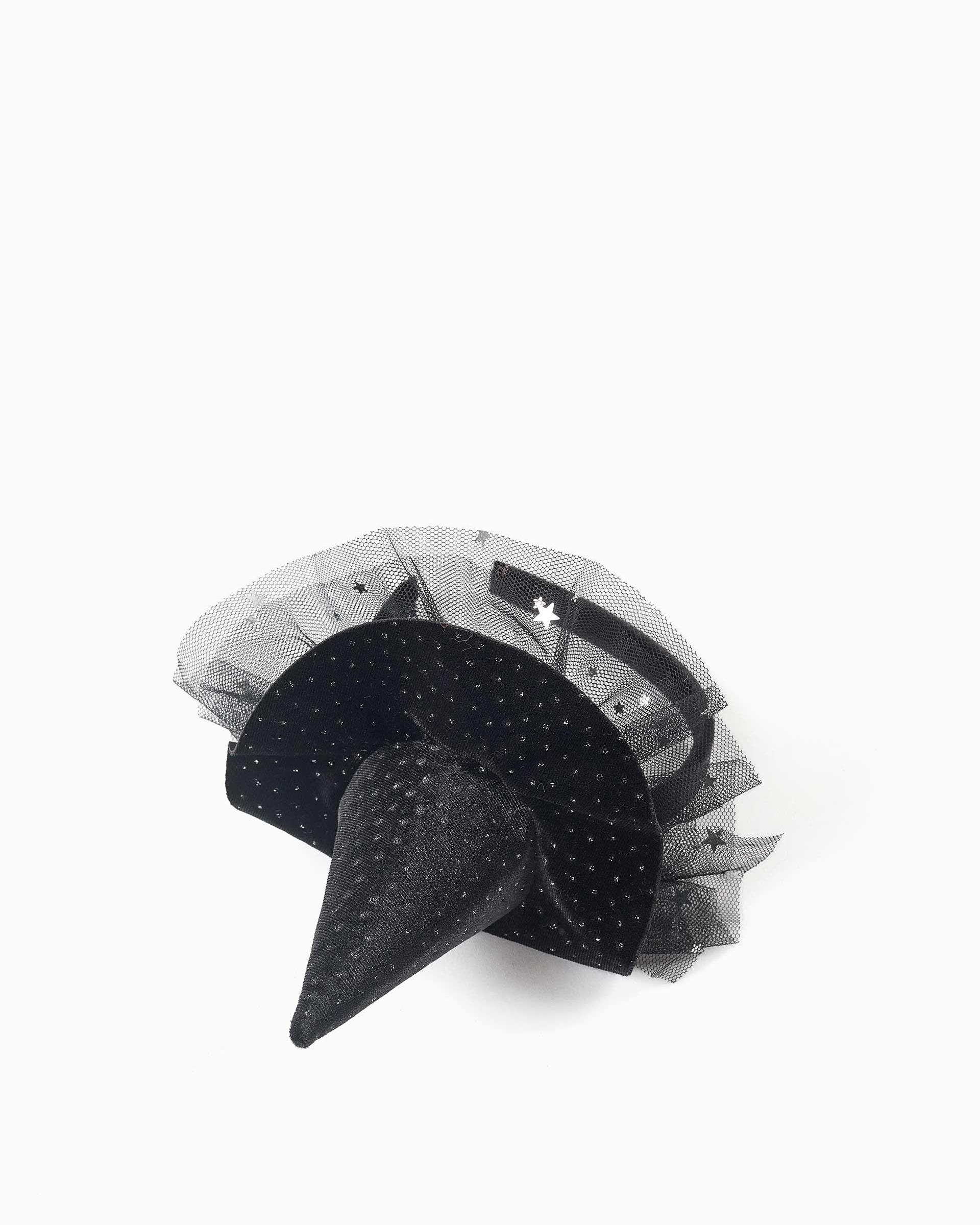 Diadema de terciopelo y con sombrero de bruja - Zippy - Negro Negro-2