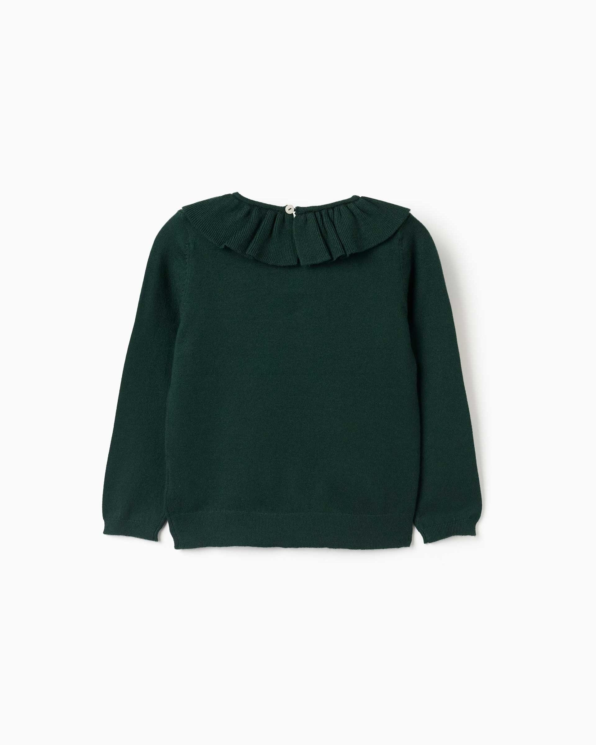 Jersey de niña de punto y con volantes - Zippy - Verde oscuro Verde oscuro-3