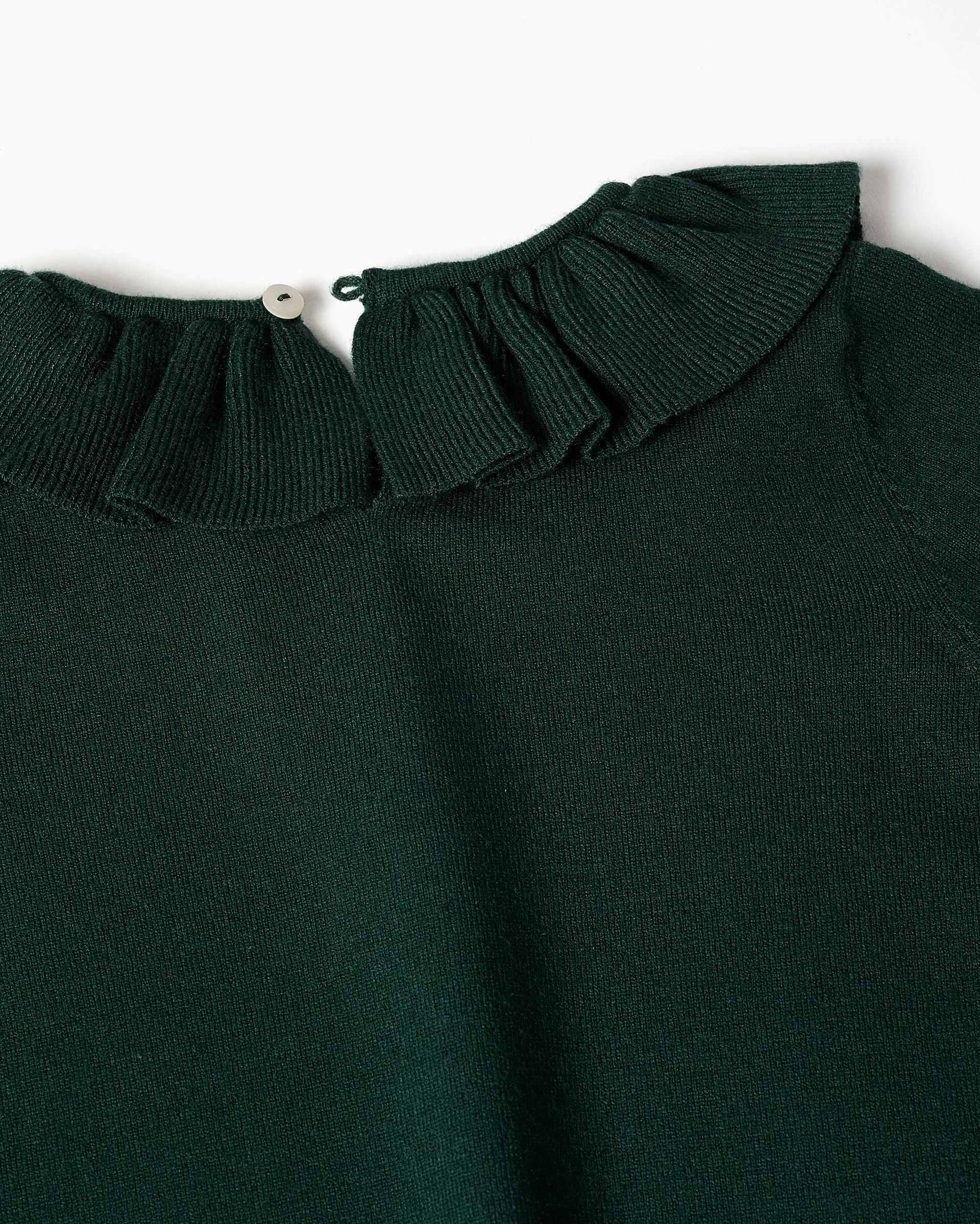 Jersey de niña de punto y con volantes - Zippy - Verde oscuro Verde oscuro-2