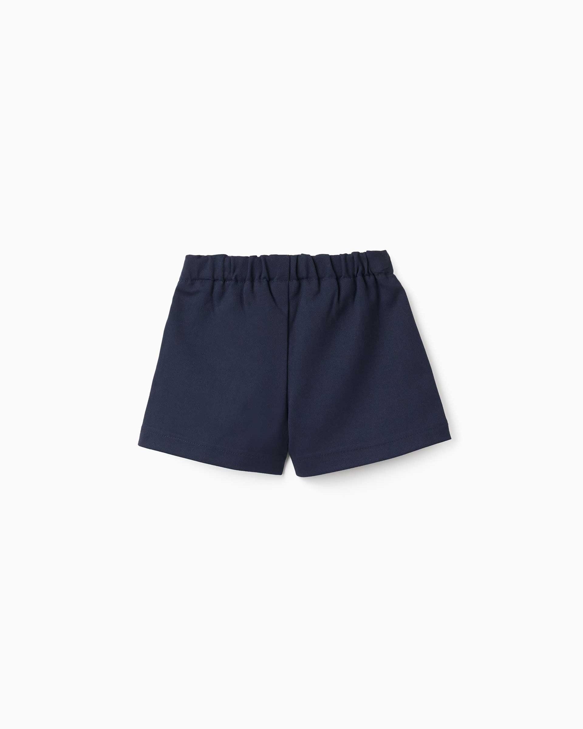 Imagen 2 de Pantalón corto de bebé niña con pliegues y cintura elástica - Zippy - Azul marino Azul marino