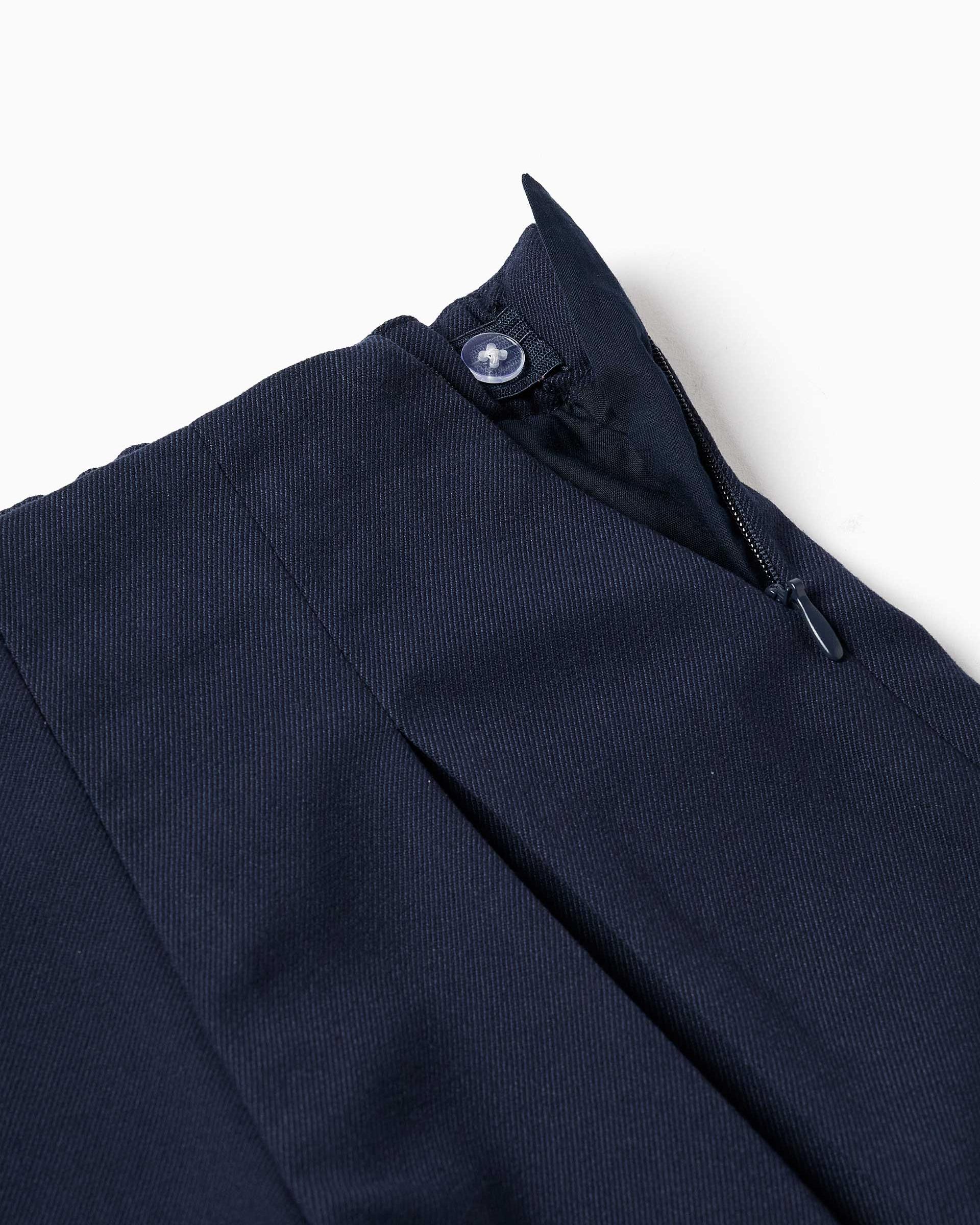 Imagen 3 de Pantalón corto de bebé niña con pliegues y cintura elástica - Zippy - Azul marino Azul marino