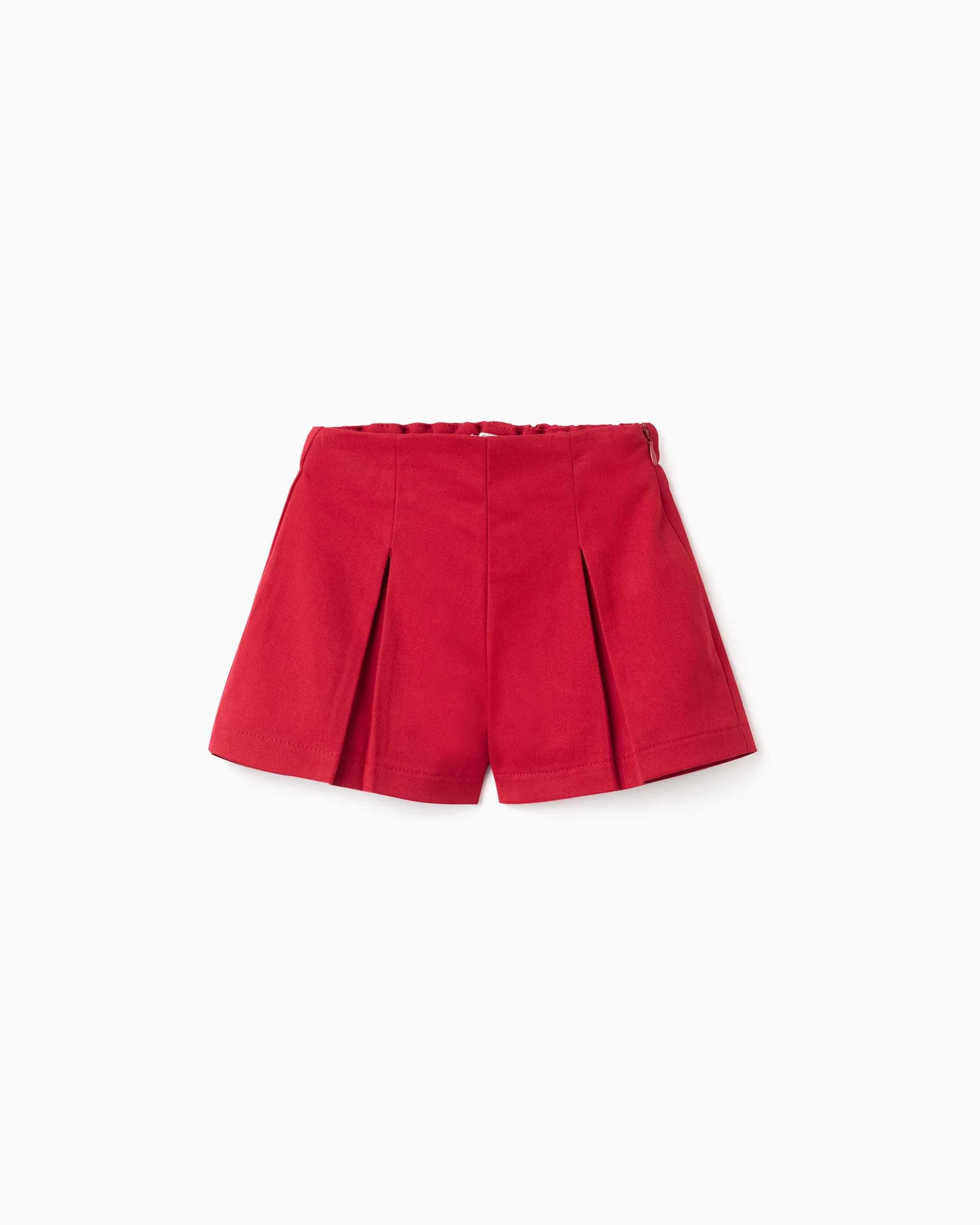Imagen 1 de Pantalón corto de bebé niña con pliegues y cintura elástica - Zippy - Rojo Rojo