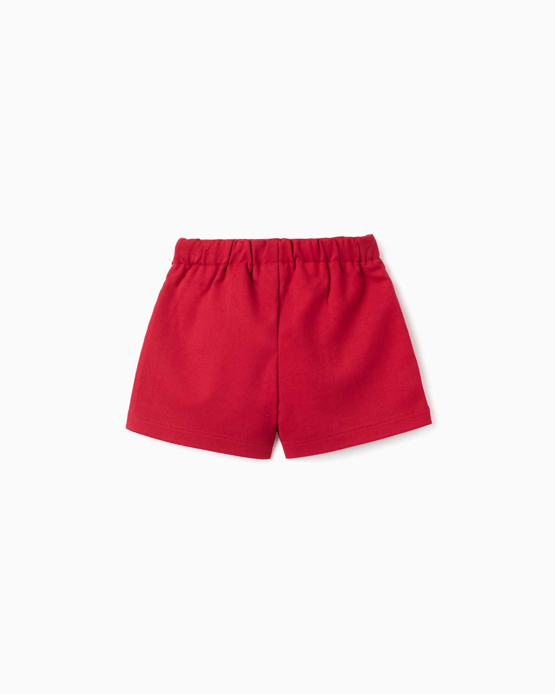 Imagen 2 de Pantalón corto de bebé niña con pliegues y cintura elástica - Zippy - Rojo Rojo