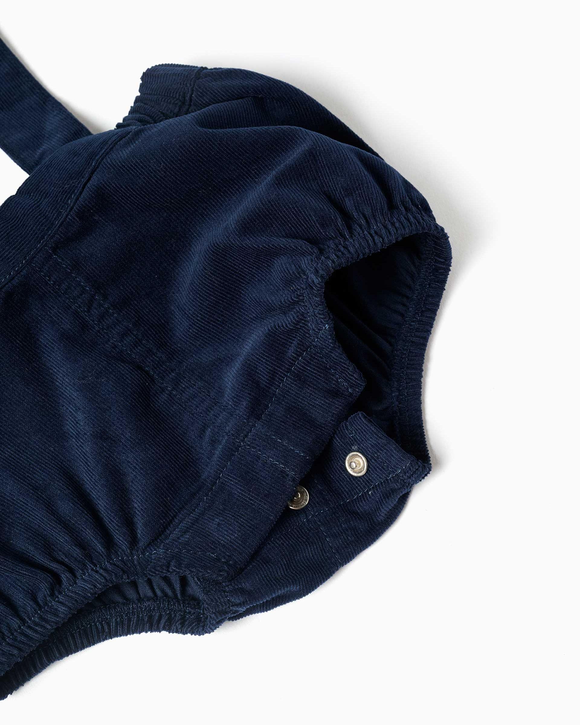 Imagen 4 de Pantalón corto de bebé niño de pana y con tirantes desmontables - Zippy - Azul marino Azul marino