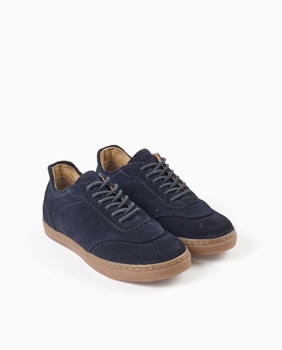 Imagen 2 de Zapatillas bajas de niño de ante y con cordones - Zippy - Azul Azul