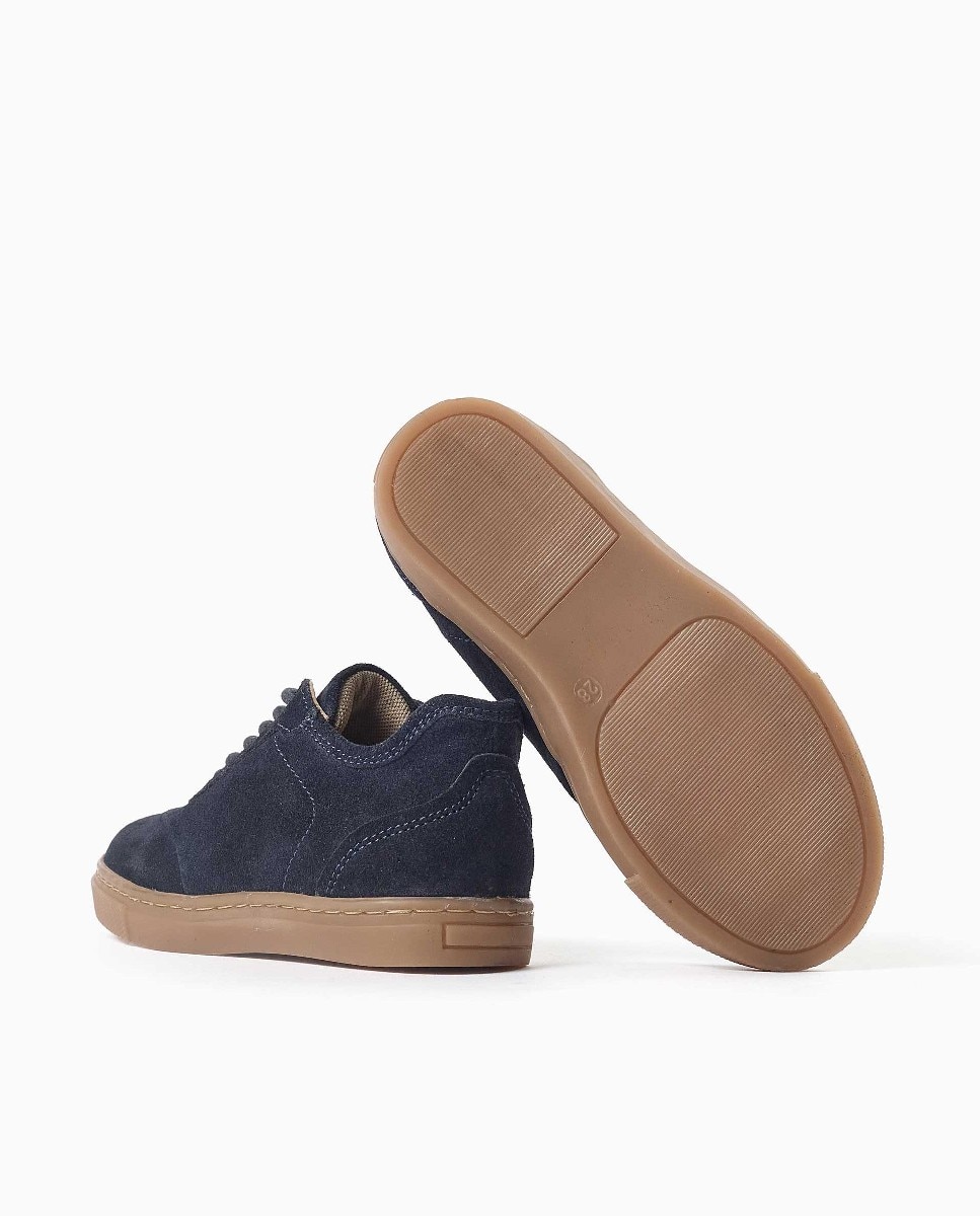 Imagen 3 de Zapatillas bajas de niño de ante y con cordones - Zippy - Azul Azul