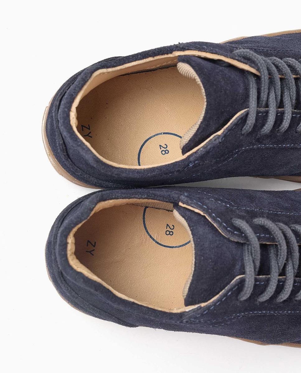 Imagen 4 de Zapatillas bajas de niño de ante y con cordones - Zippy - Azul Azul