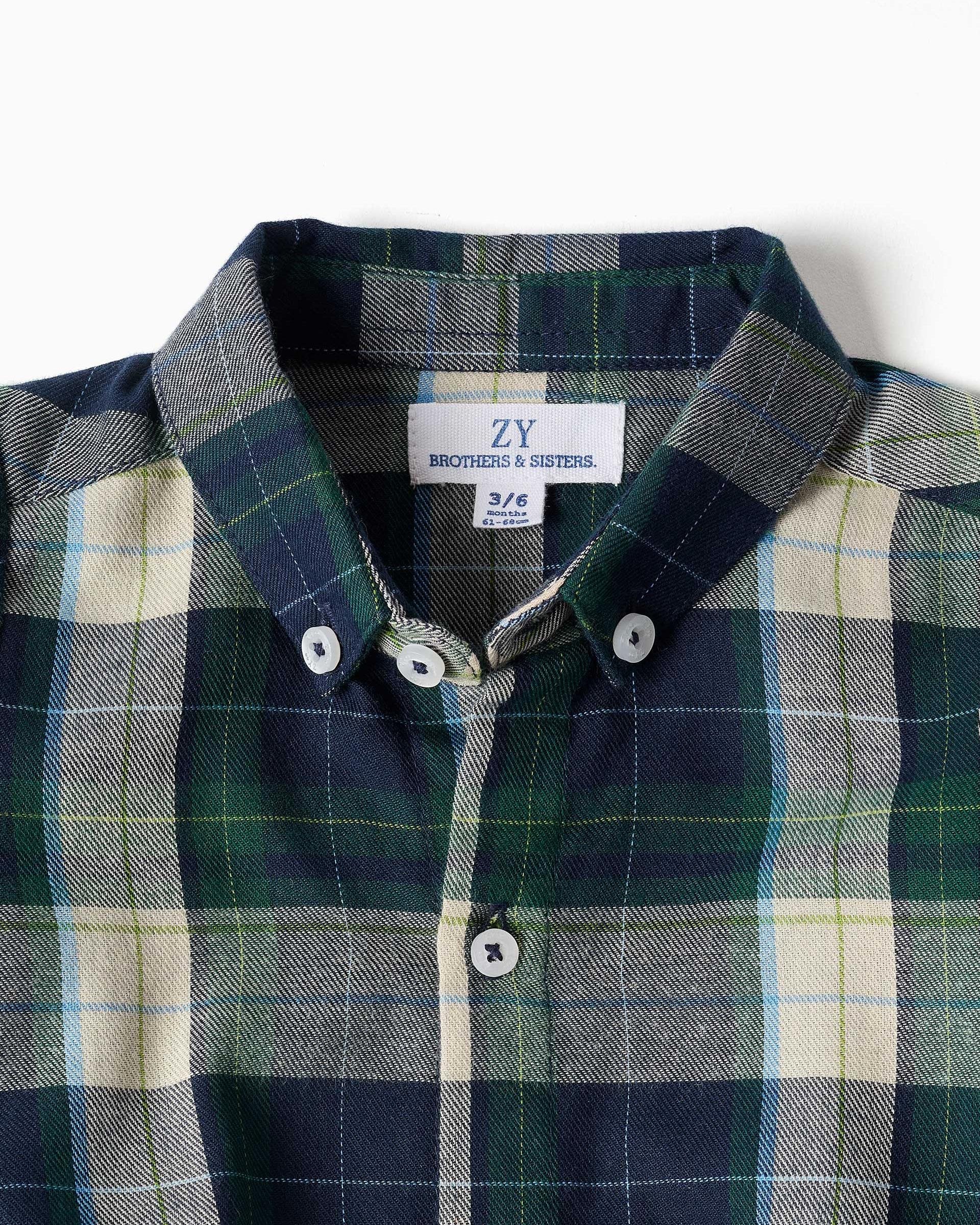 Camisa de bebé niño 100% algodón y a cuadros - Zippy - Azul marino Azul marino-2