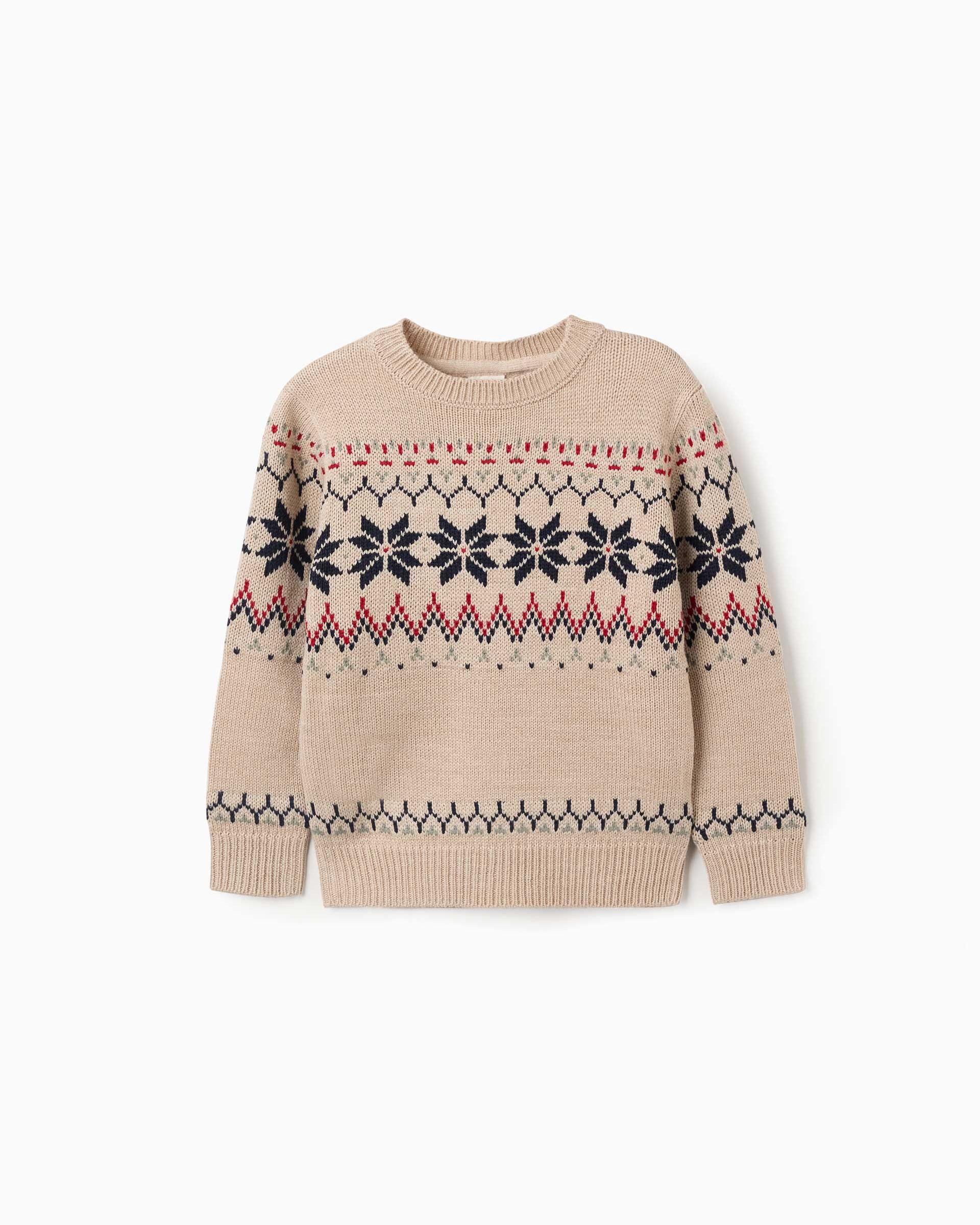 Imagen 1 de Jersey de niño de punto y con jacquard - Zippy - Beige Beige