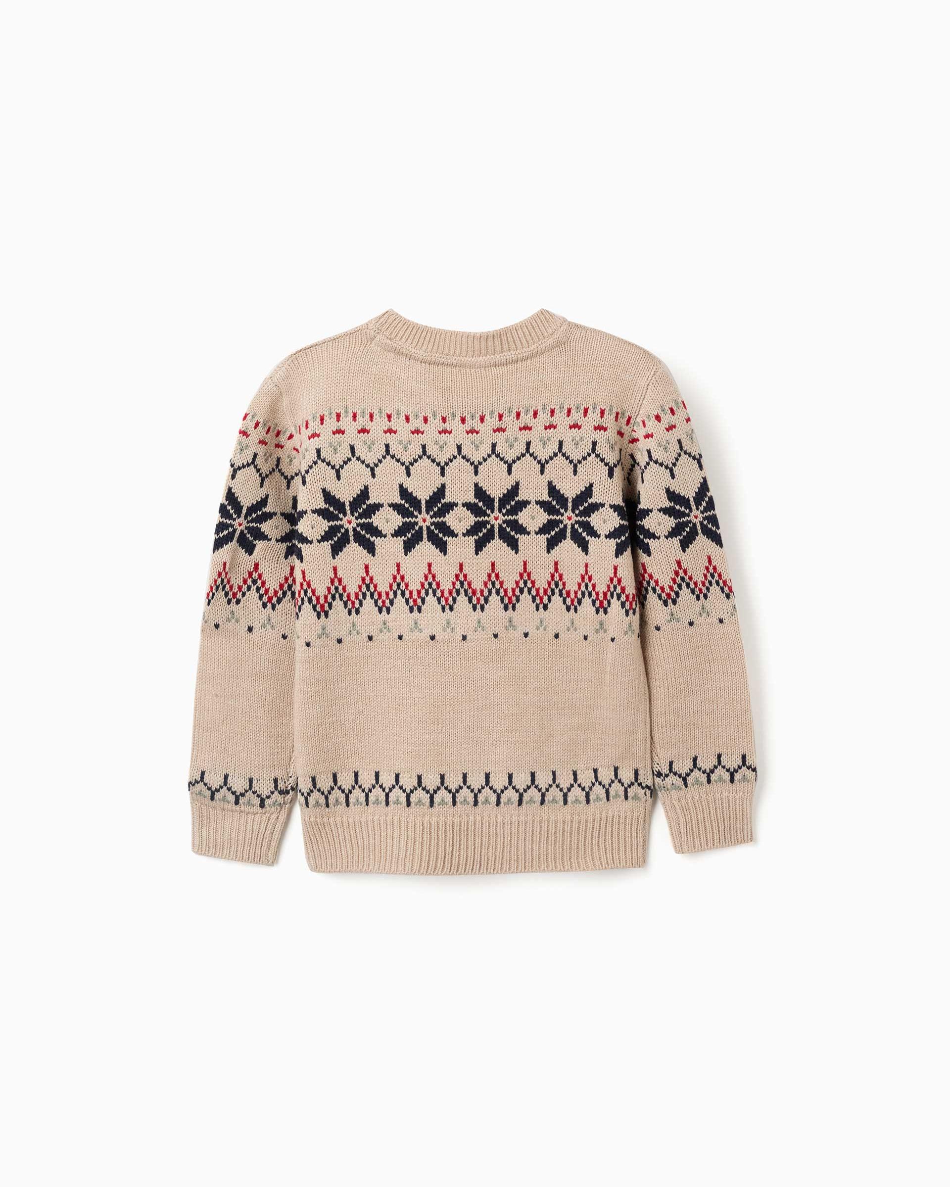 Imagen 3 de Jersey de niño de punto y con jacquard - Zippy - Beige Beige