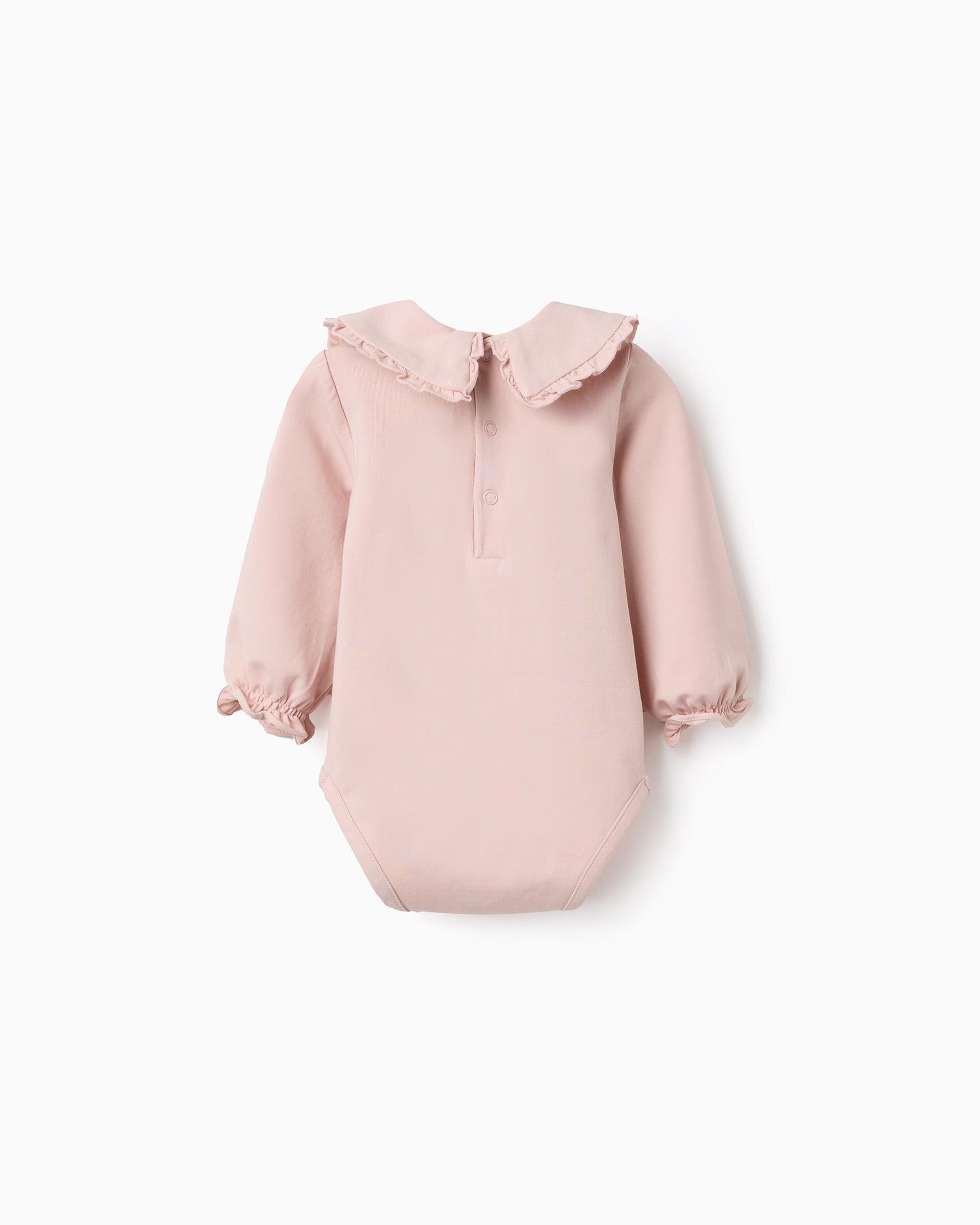 Body de bebé niña de algodón y con volantes - Zippy - Rosa Rosa-3