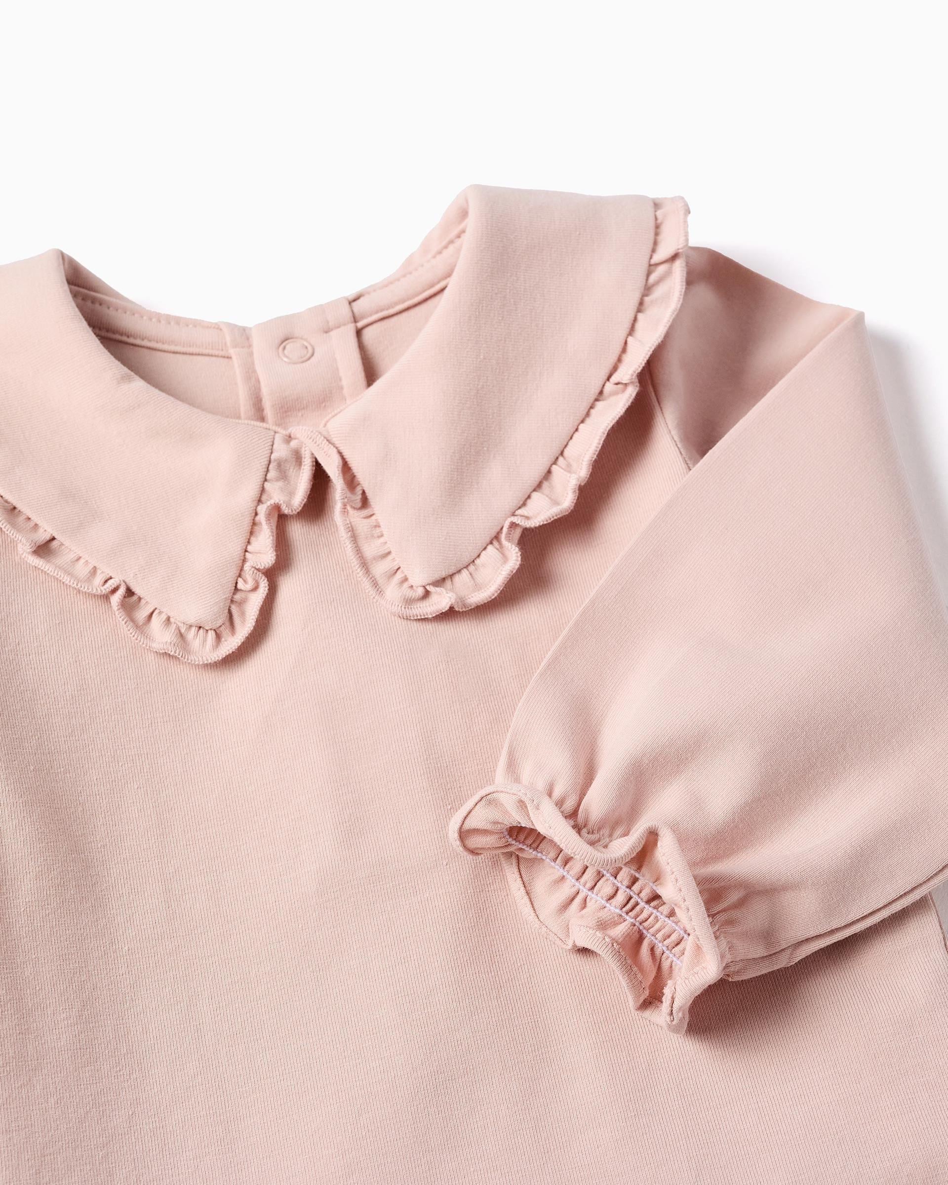 Body de bebé niña de algodón y con volantes - Zippy - Rosa Rosa-2