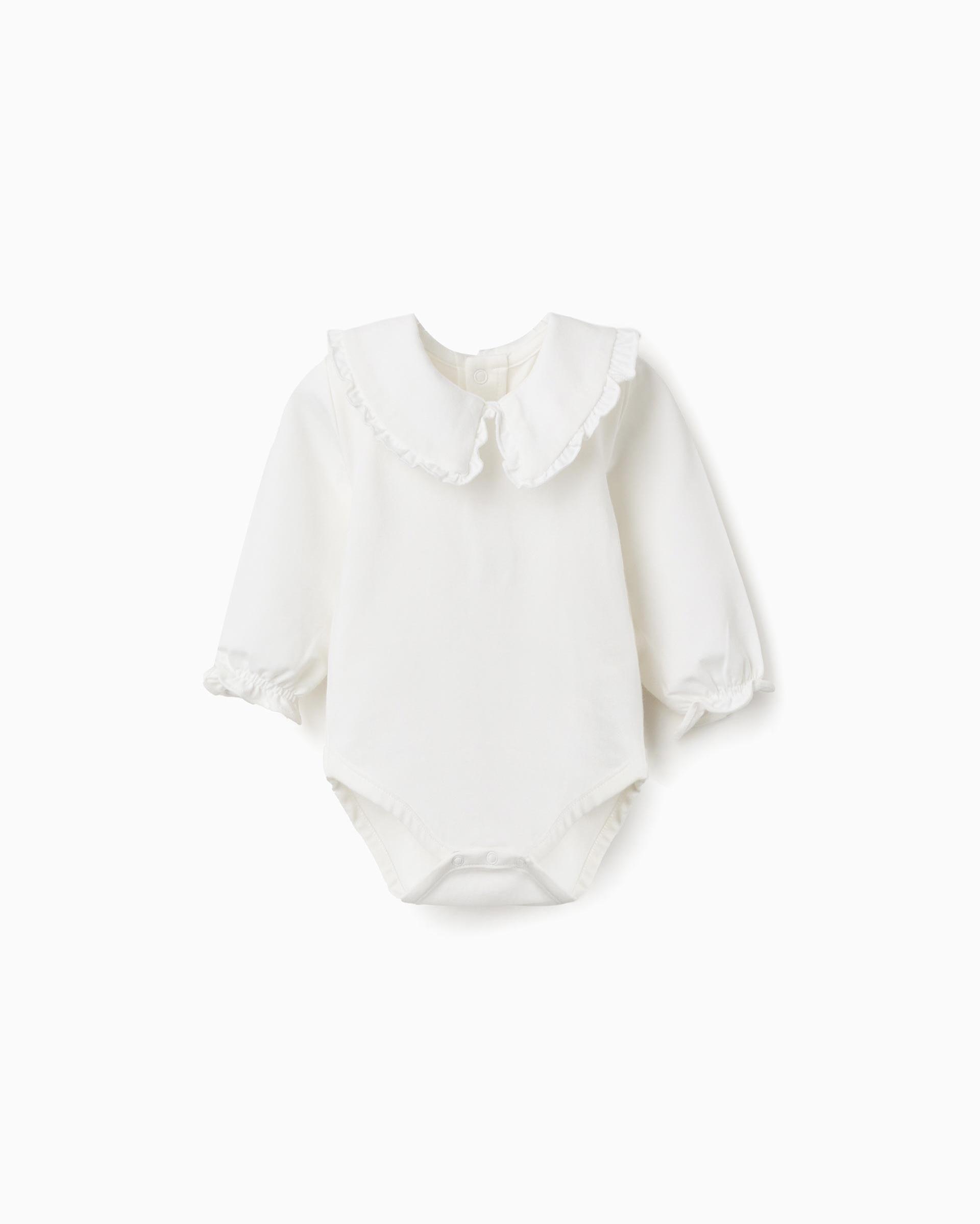 Body de bebé niña de algodón y con volantes - Zippy - Blanco Blanco-1