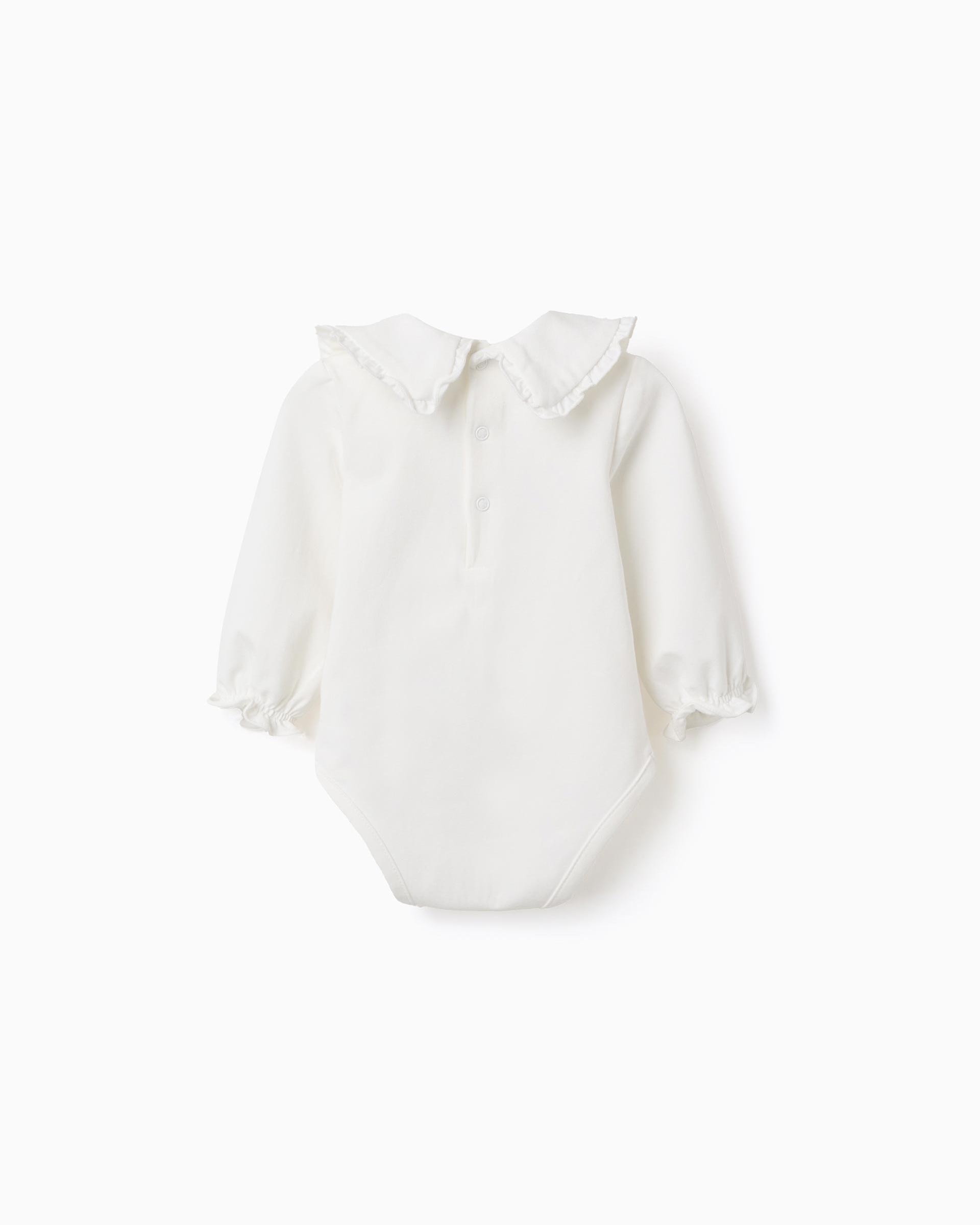 Body de bebé niña de algodón y con volantes - Zippy - Blanco Blanco-3