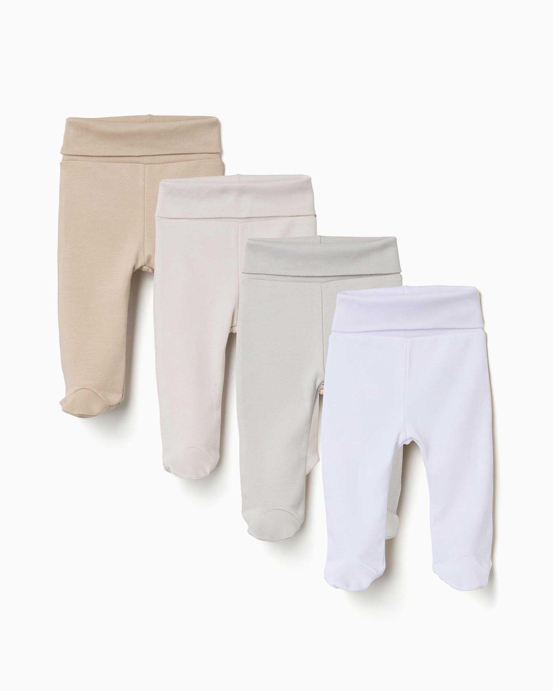 Imagen 1 de Pack de 4 polainas de bebé niño 100% algodón y perchado Multicolor
