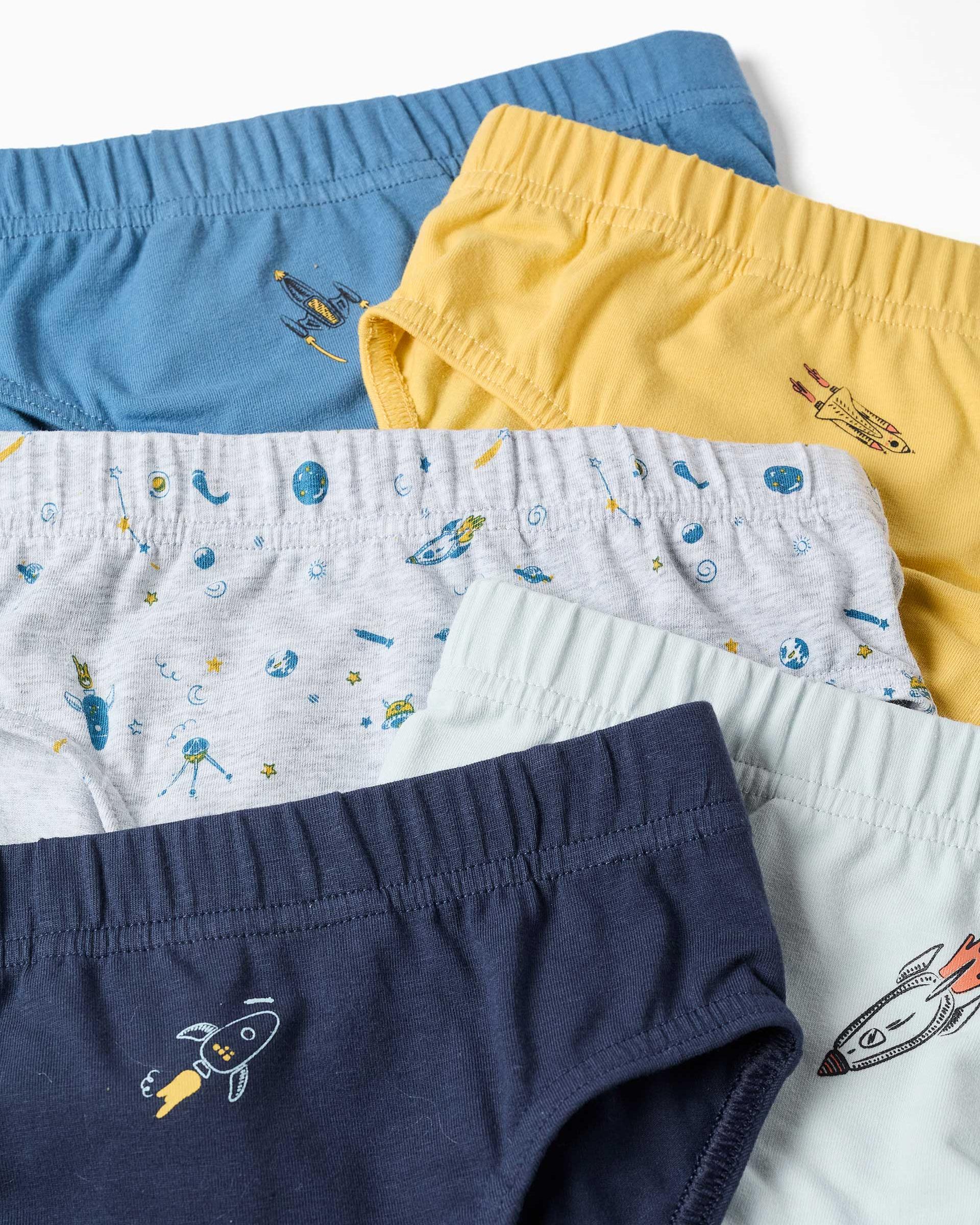 Pack de 5 calzoncillos slips de niño de algodón y con estampados de cohetes - Zippy - Multicolor Multicolor-2