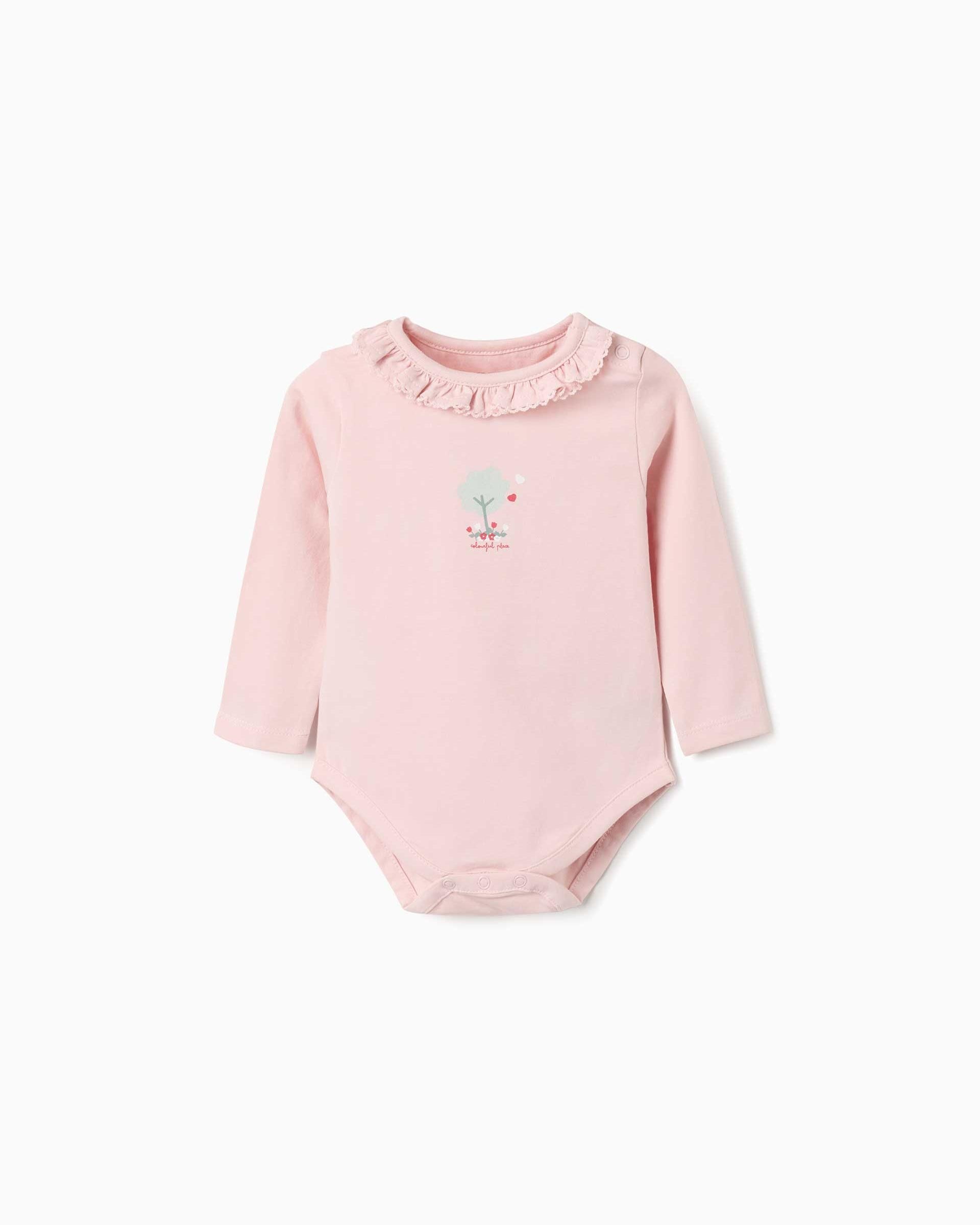 Imagen 0 de Body de bebé niña de algodón y con estampado Rosa