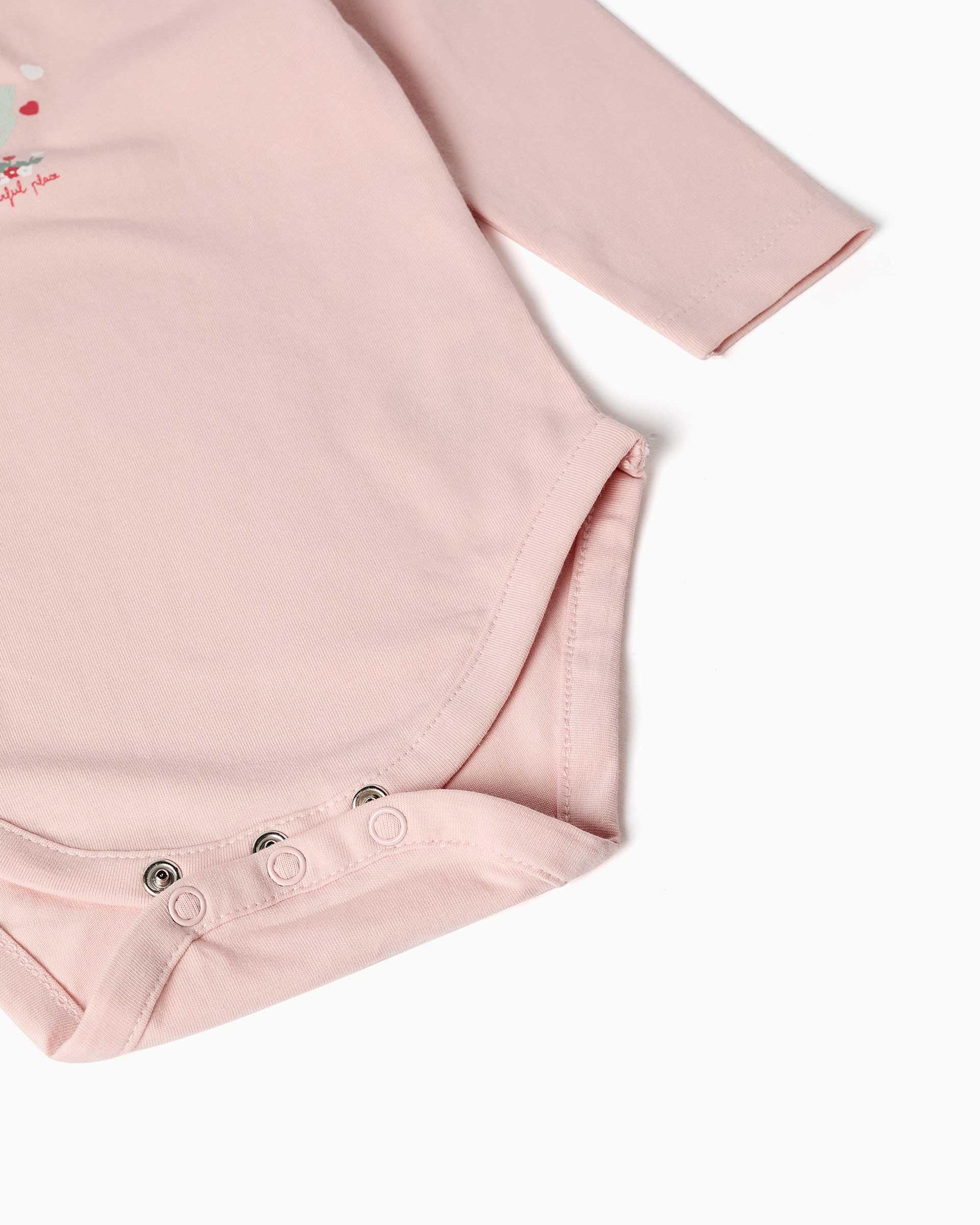 Body de bebé niña de algodón y con estampado - Zippy - Rosa Rosa-4