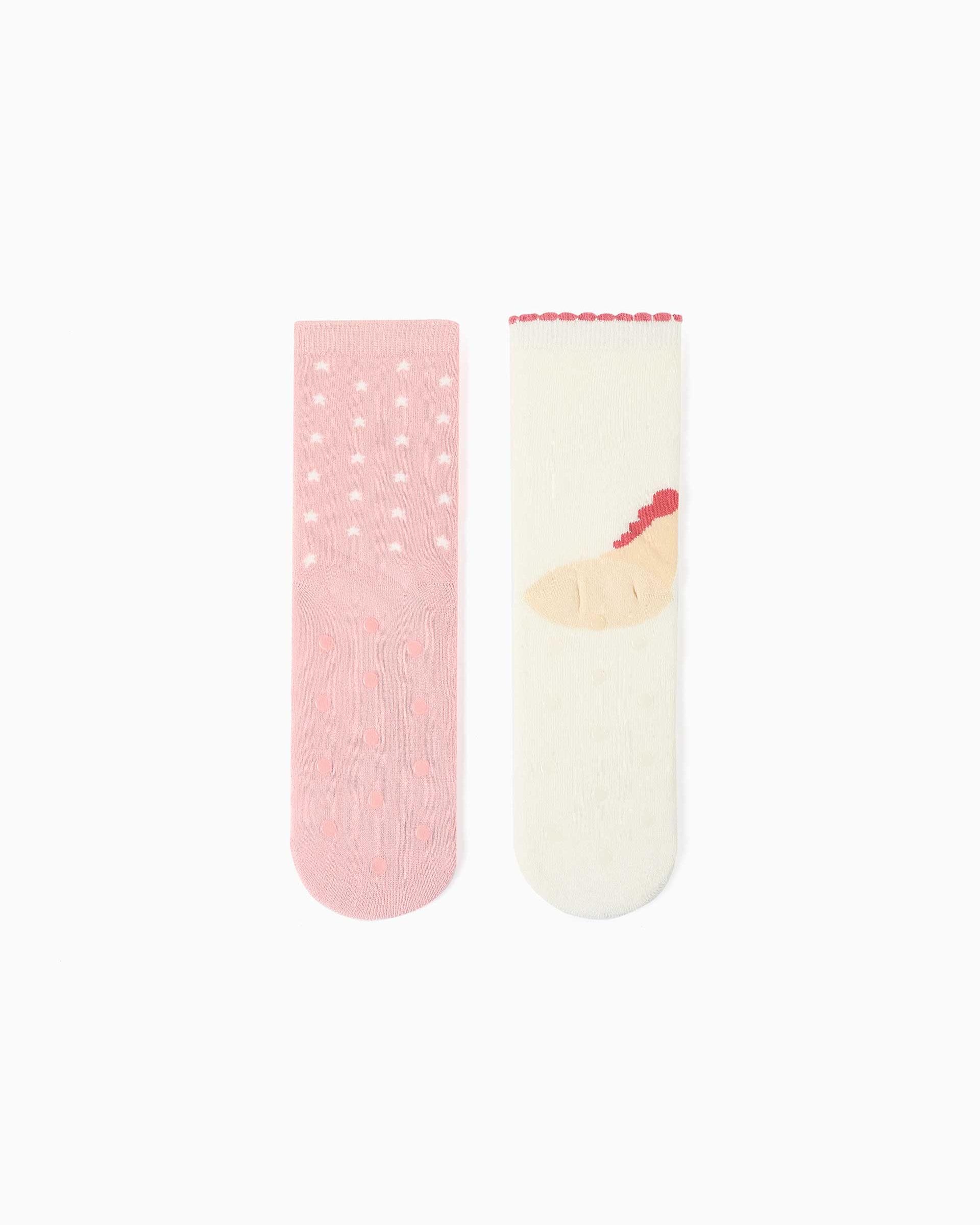 Pack de 2 calcetines de niña con forro de rizo y antideslizantes - Zippy - Multicolor Multicolor-3