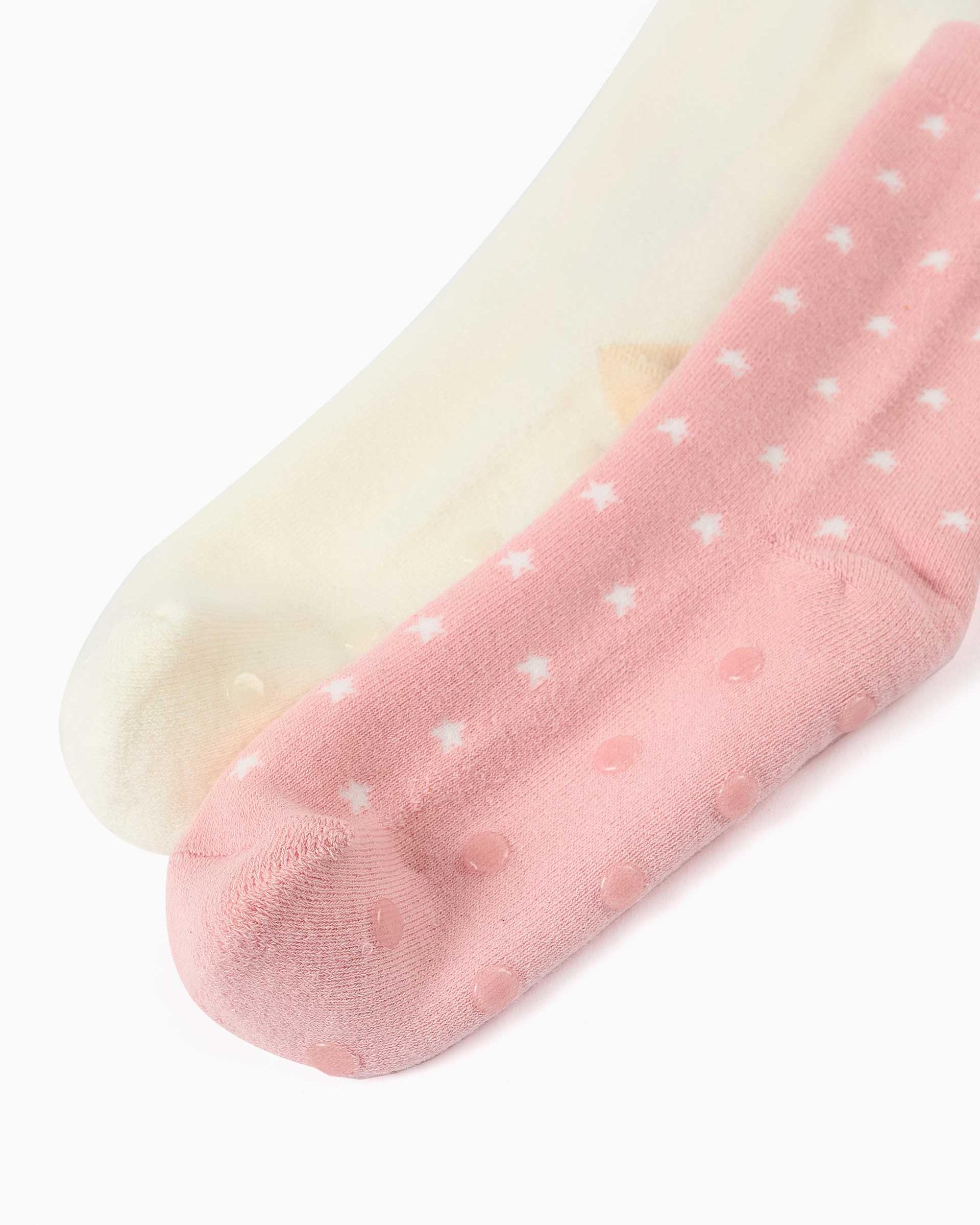 Pack de 2 calcetines de niña con forro de rizo y antideslizantes - Zippy - Multicolor Multicolor-2