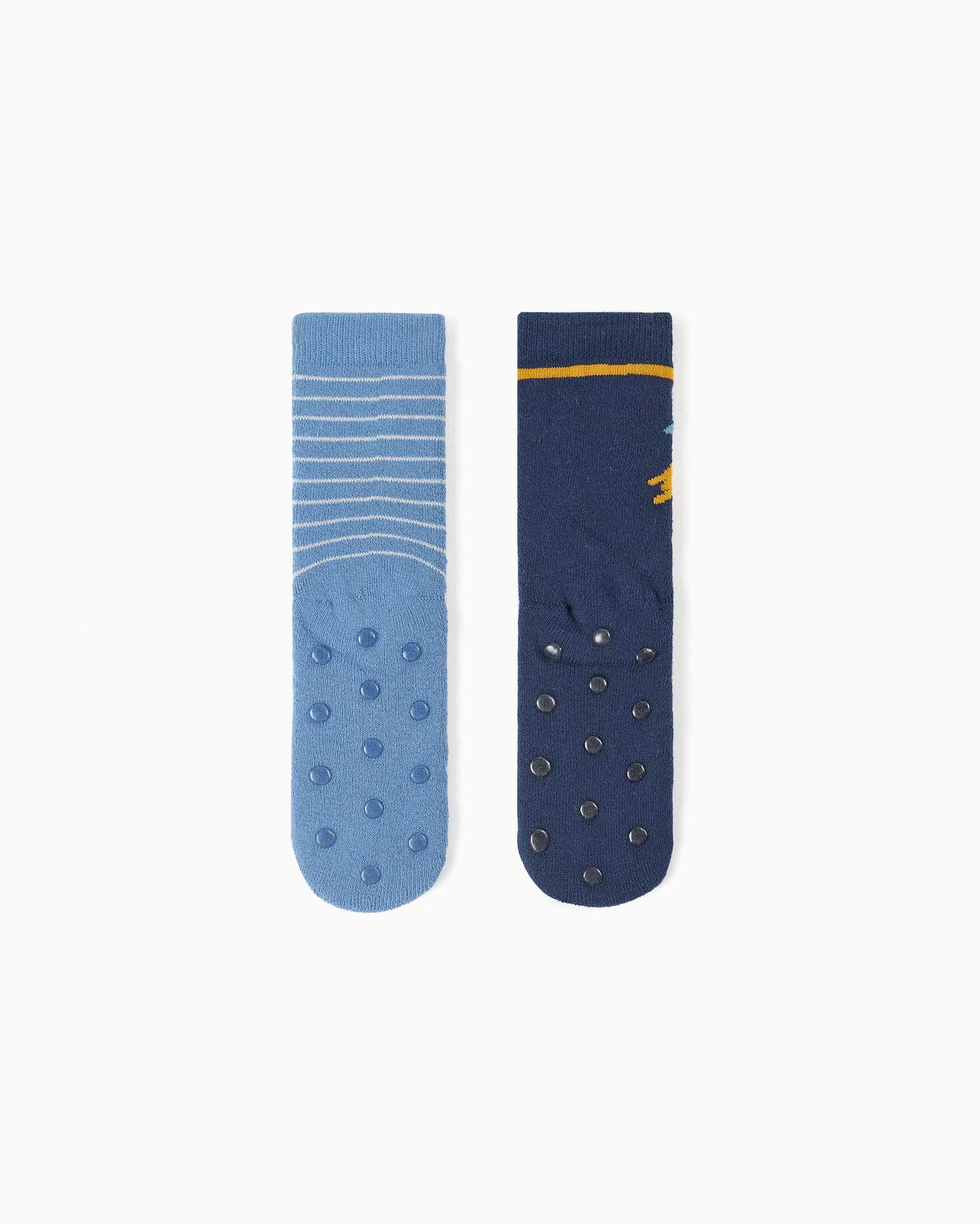 Pack de 2 calcetines de niño con forro de rizo y antideslizantes - Zippy - Multicolor Multicolor-3