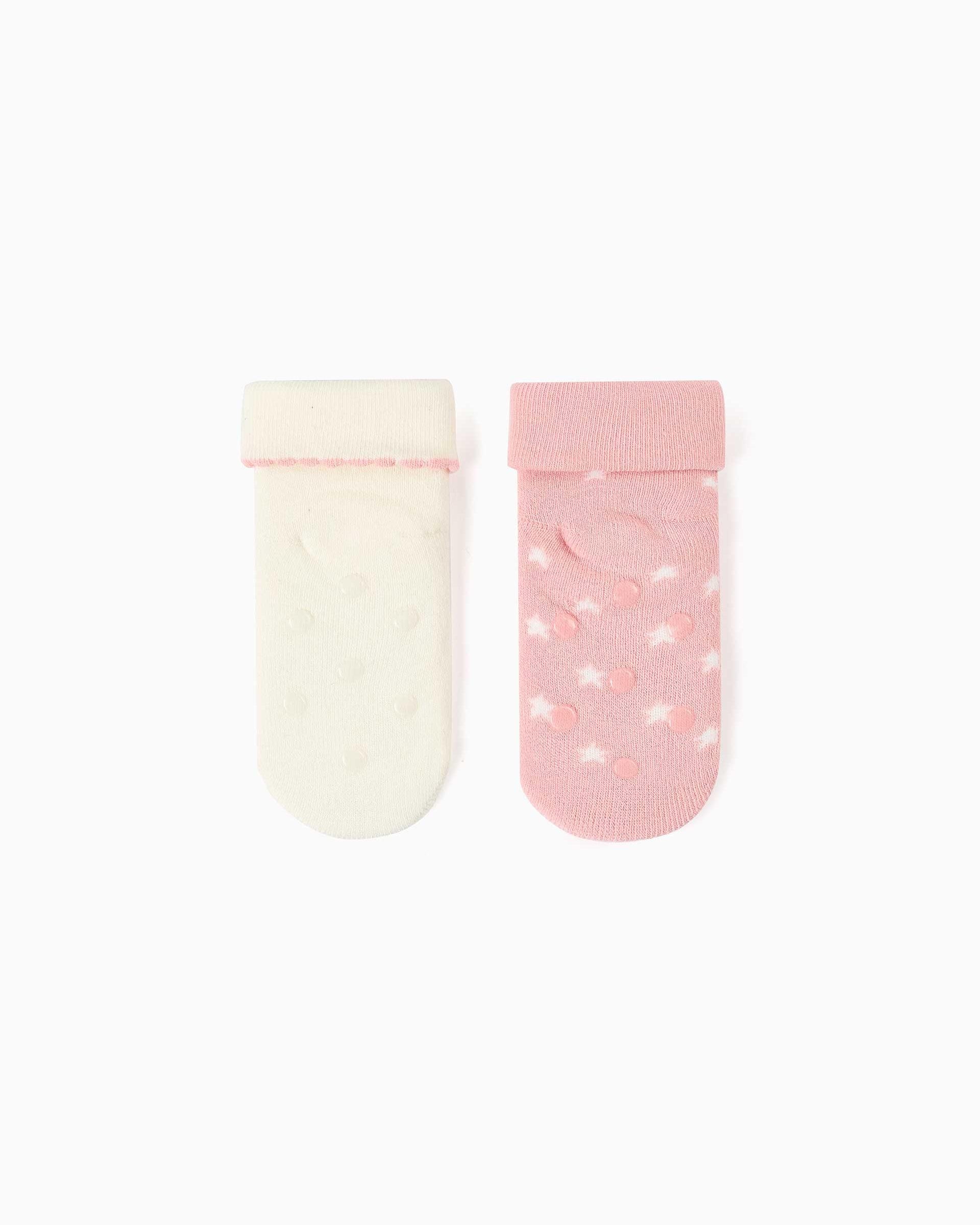Imagen 3 de Pack de 2 calcetines de bebé niña con forro de rizo y antideslizantes - Zippy - Multicolor Multicolor