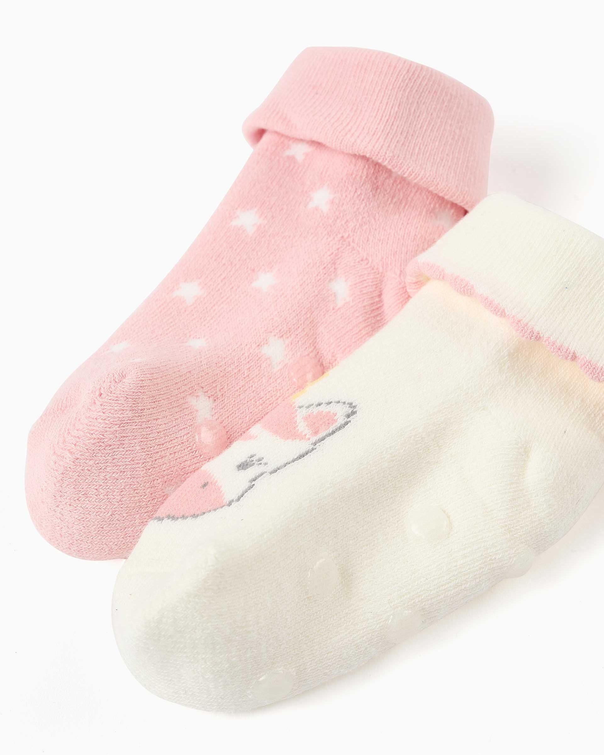 Imagen 2 de Pack de 2 calcetines de bebé niña con forro de rizo y antideslizantes - Zippy - Multicolor Multicolor