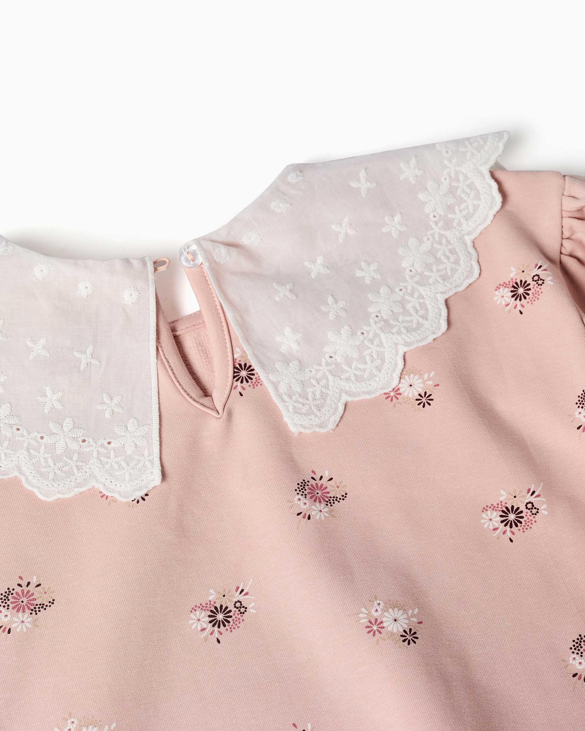 Imagen 2 de Sudadera de niña con estampado floral y mangas abullonadas - Zippy - Rosa Rosa