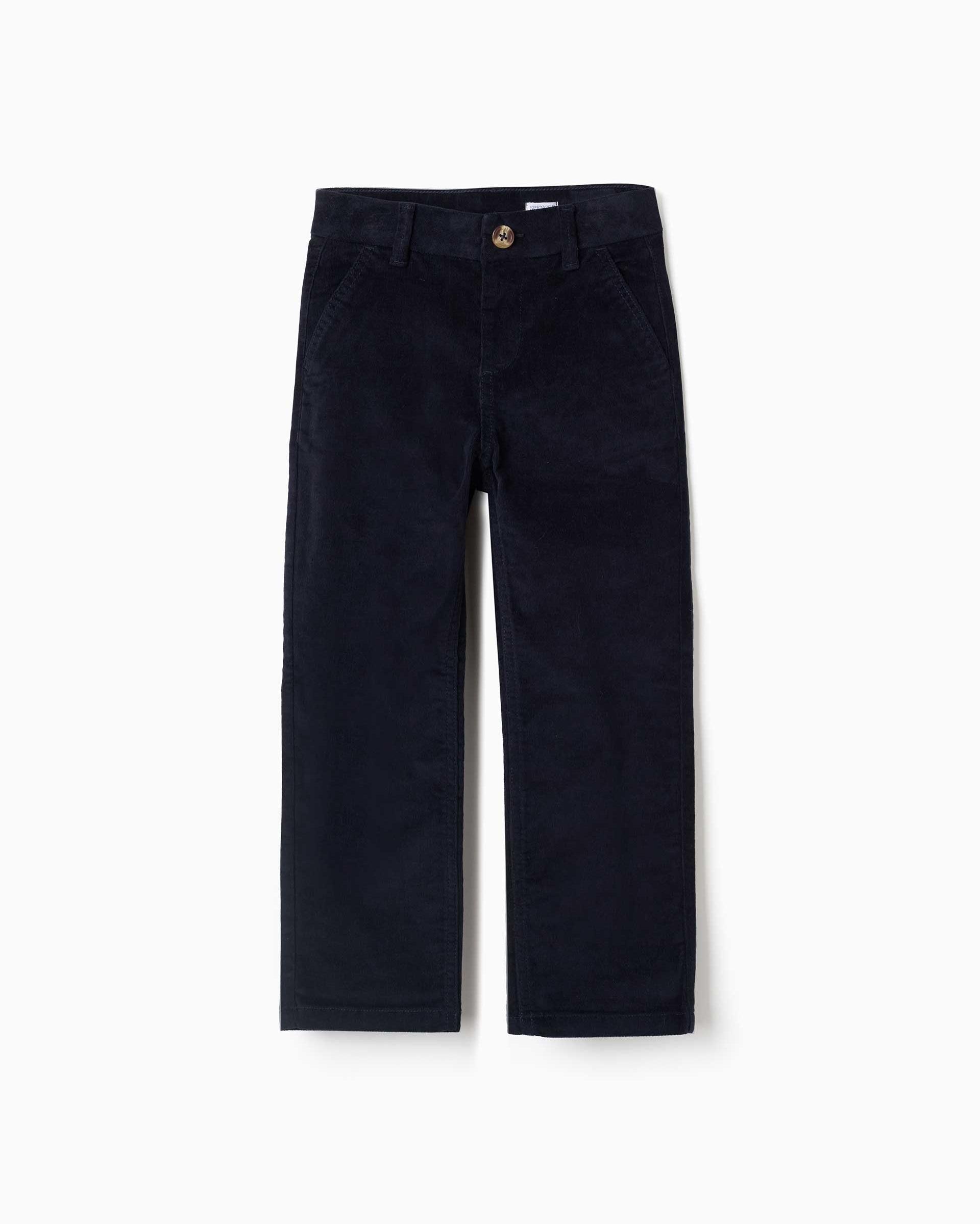 Imagen 1 de Pantálon chino de niño de pana y de corte recto Azul marino