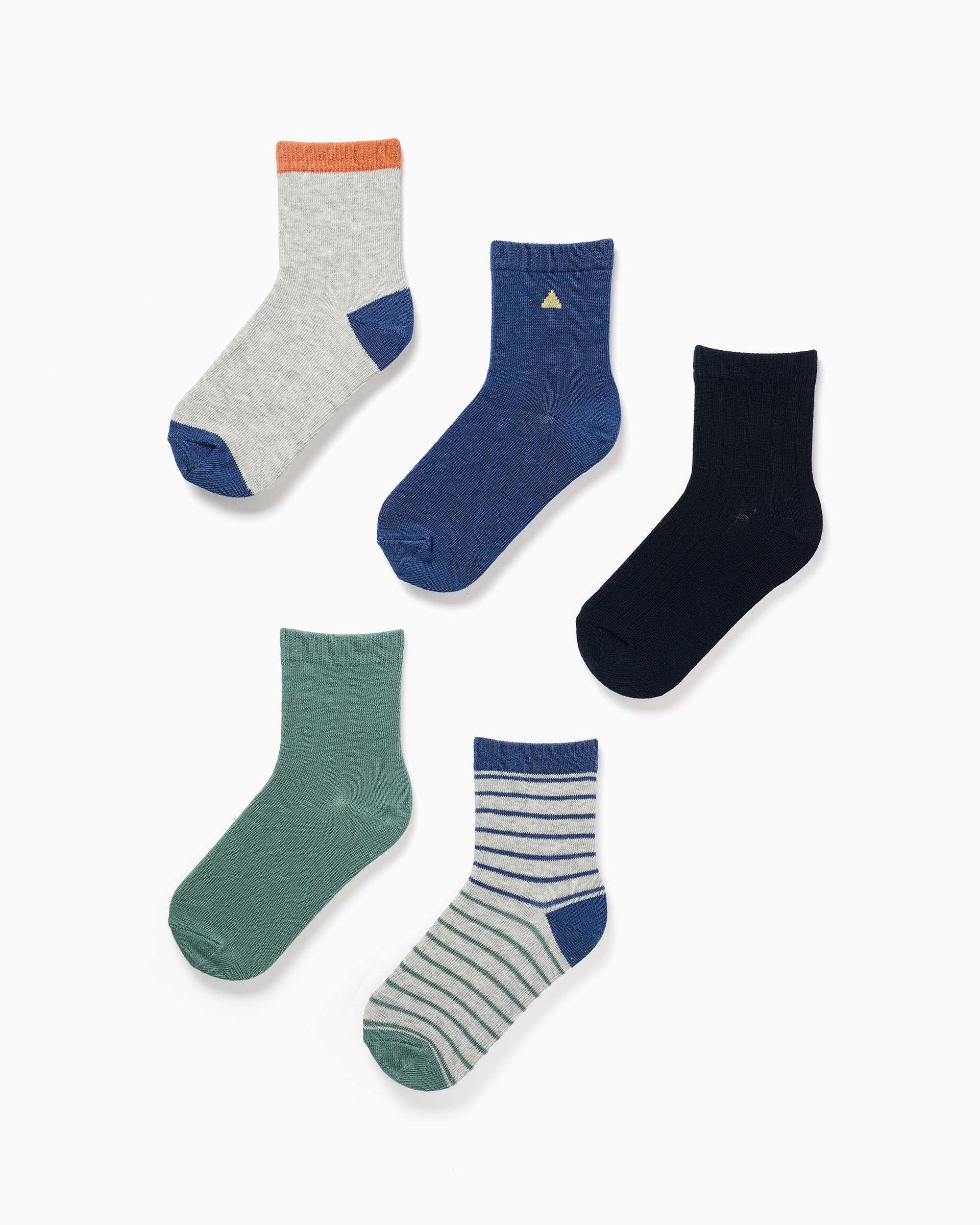 Pack de 5 calcetines de niño con estampados y extremos acanalados - Zippy - Multicolor Multicolor-1