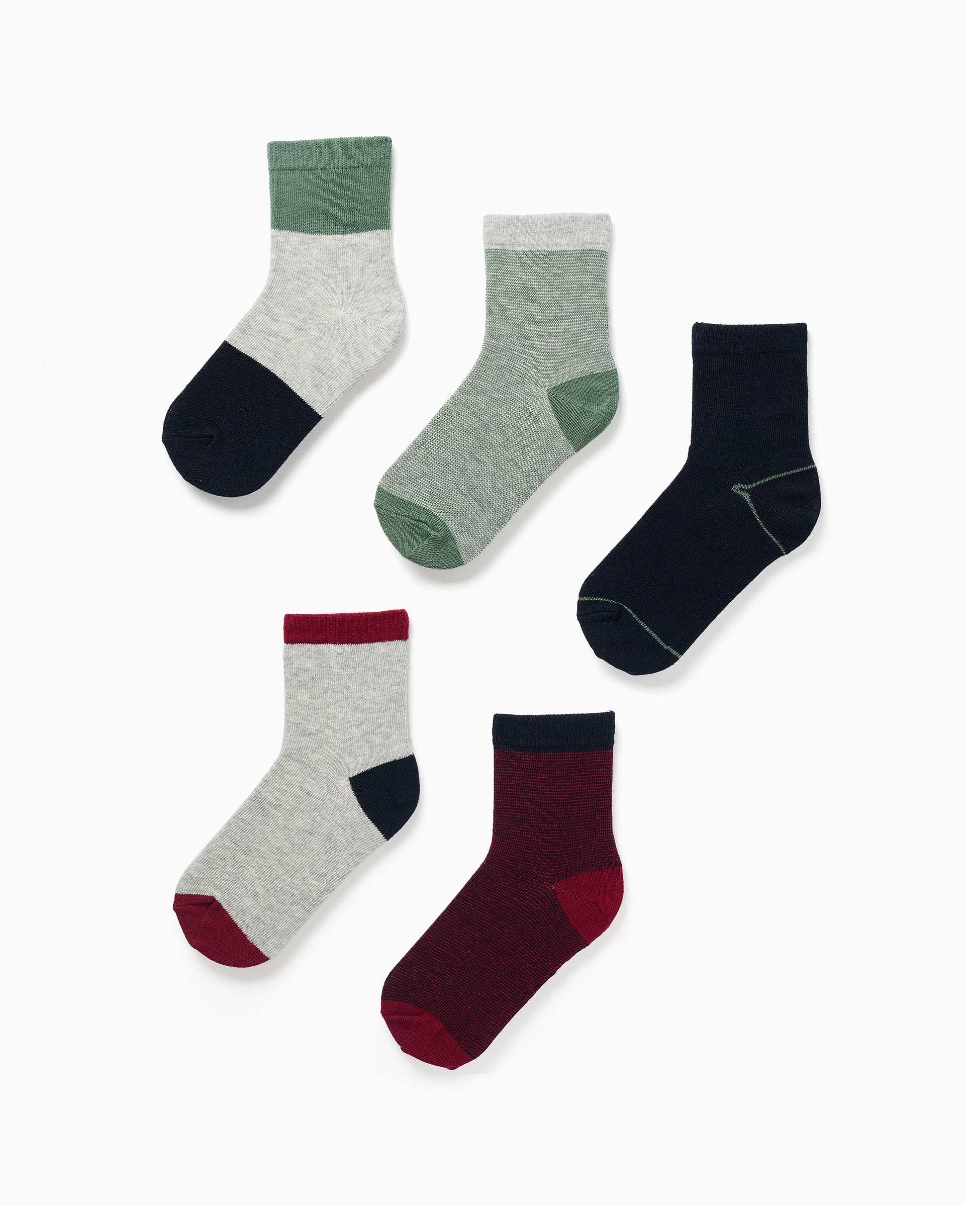 Pack de 5 calcetines de niño con estampados y extremos acanalados - Zippy - Multicolor Multicolor-1