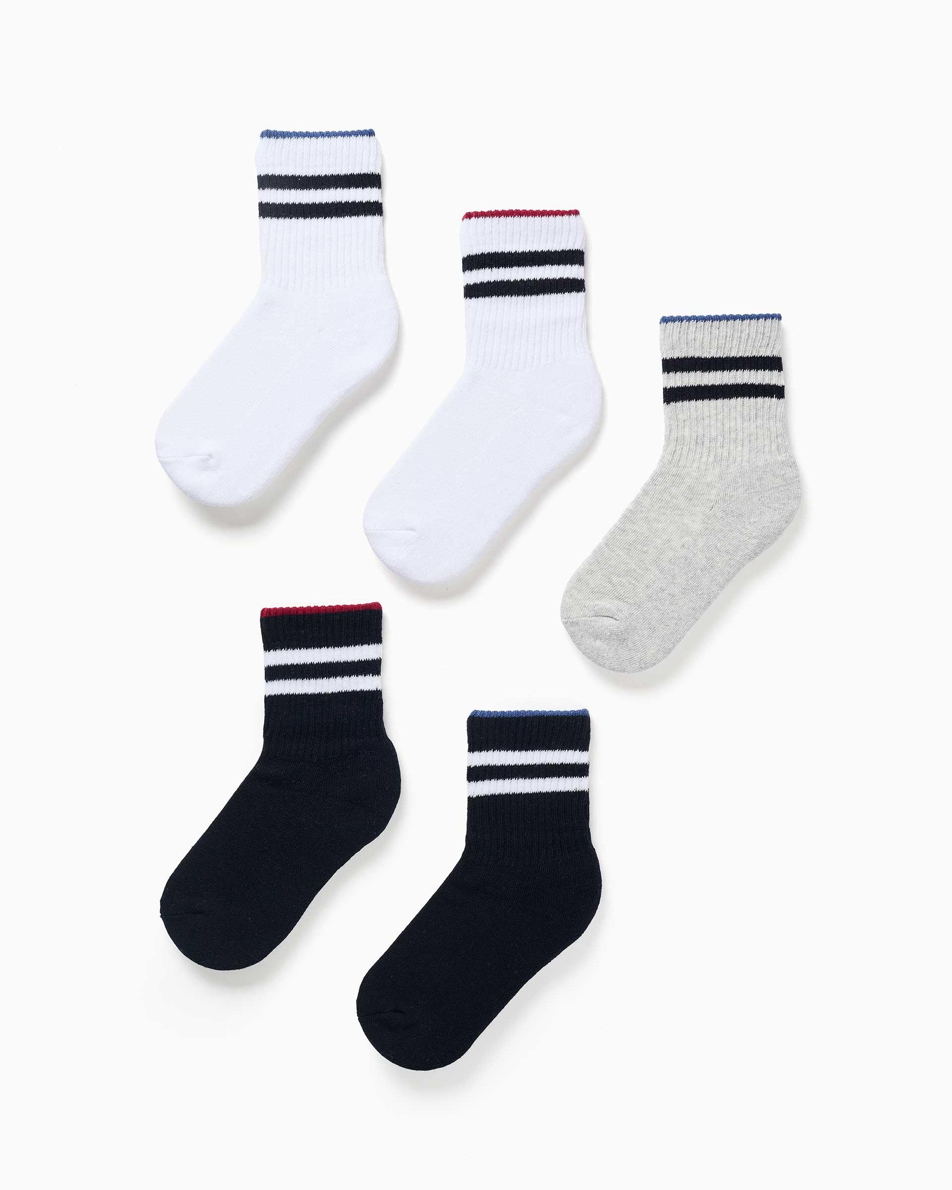 Pack de 5 calcetines de niño con forro de rizo y a rayas - Zippy - Multicolor Multicolor-1