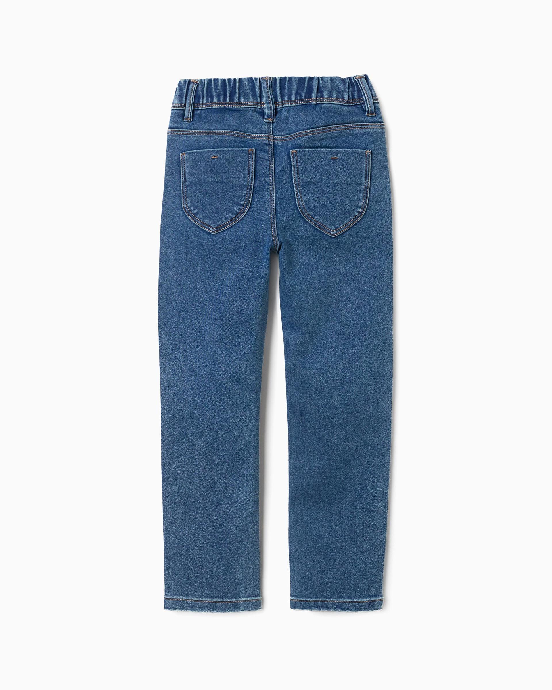 Vaquero de niña con cintura elástica y bolsillos - Zippy - Azul Azul-3