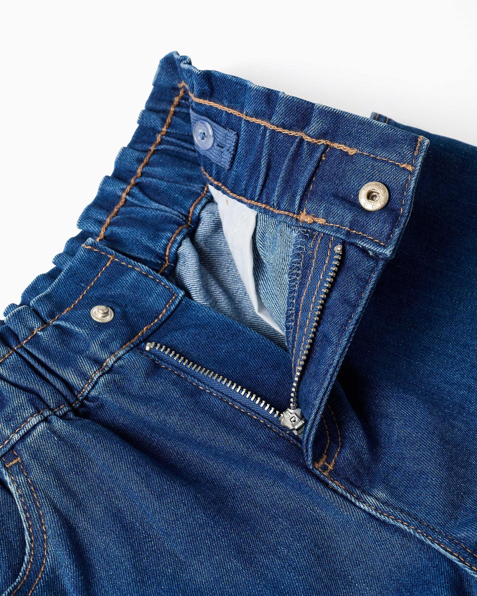 Imagen 2 de Pantalón corto de niña vaquero con cintura elástica y bolsillos - Zippy - Azul Azul