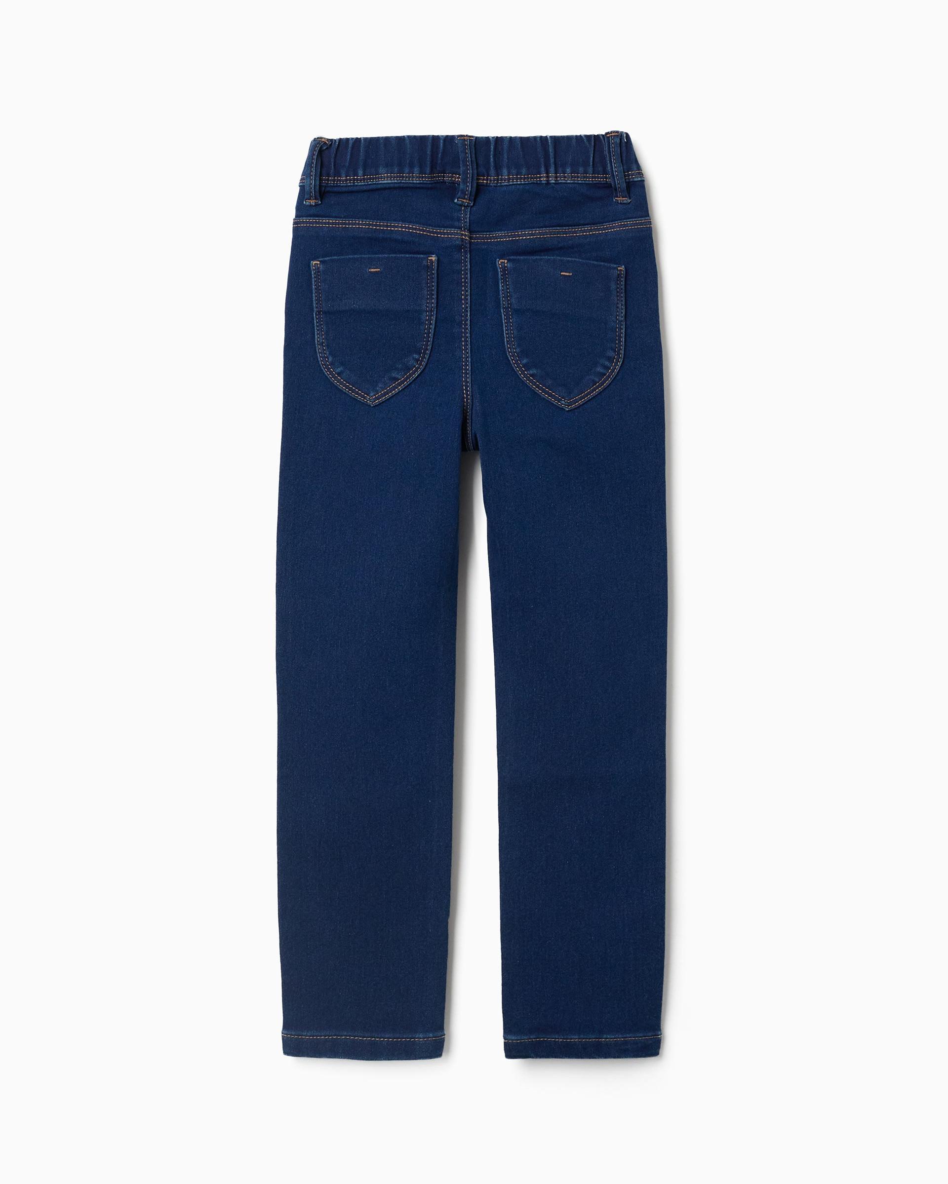 Vaquero de niña con cintura elástica y bolsillos - Zippy - Azul marino Azul marino-3
