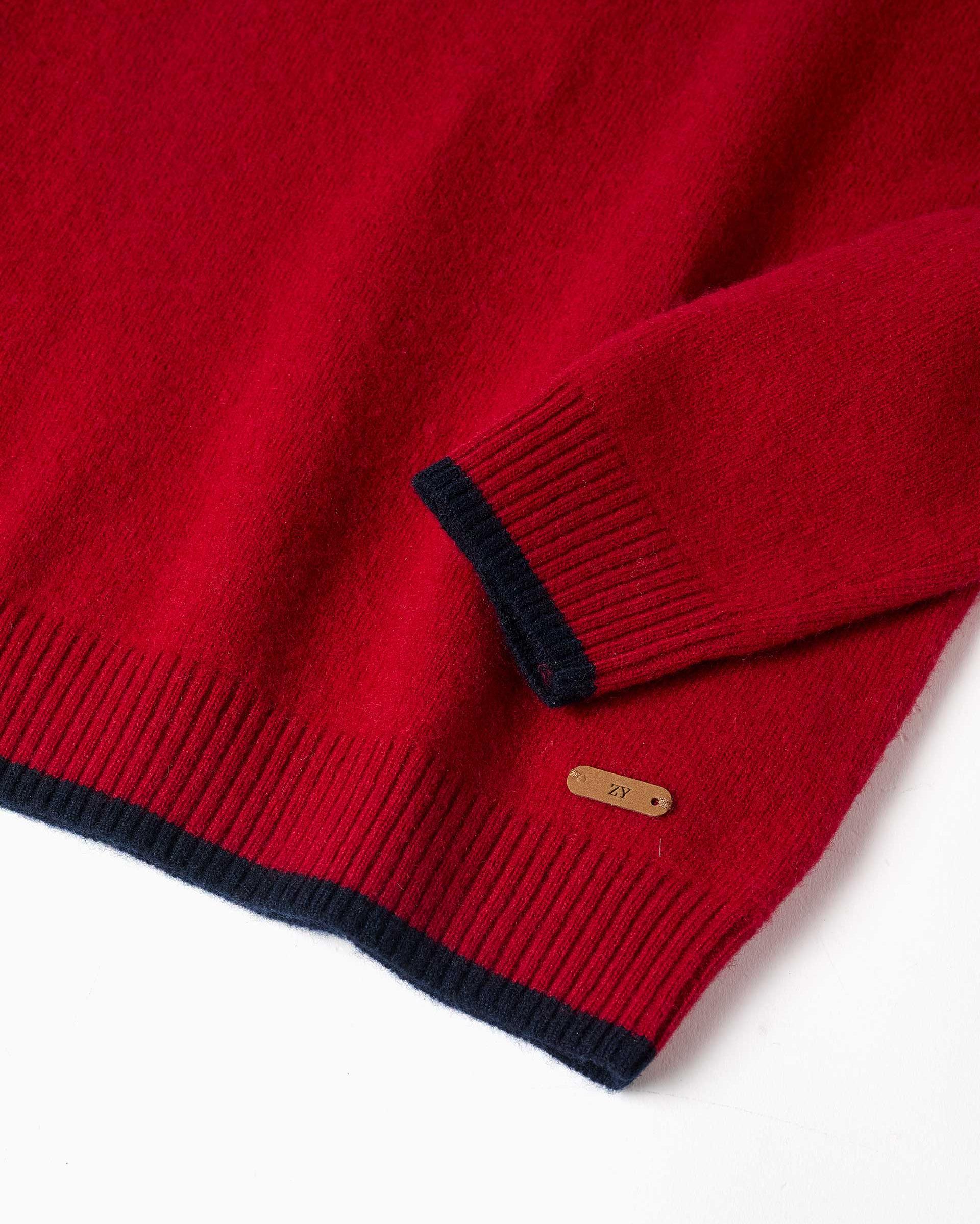 Imagen 2 de Jersey de niño en mezcla de lana y con extremos acanalados - Zippy - Rojo Rojo
