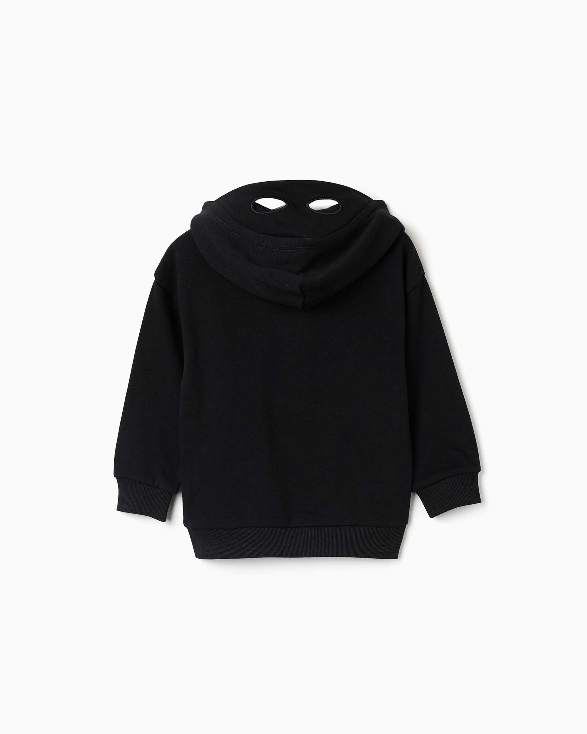 Sudadera de niño con estampado que brilla en la oscuridad y capucha com máscara - Zippy - Negro Negro-3