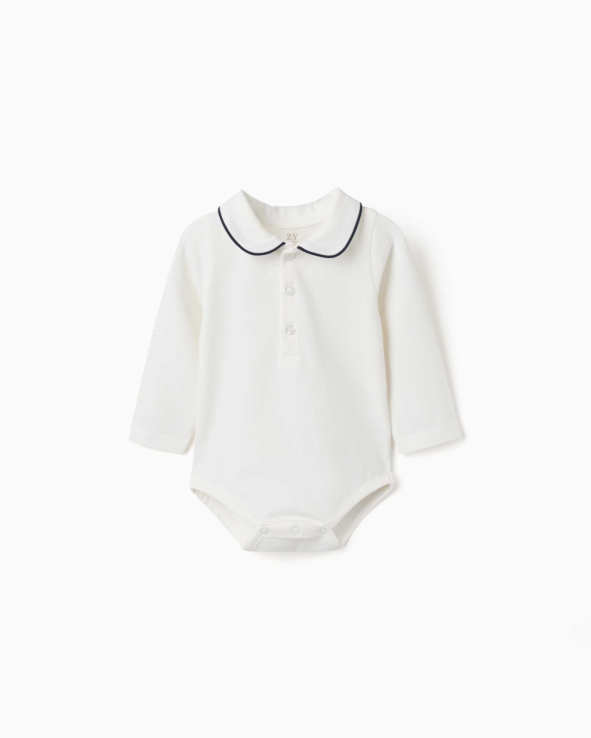 Imagen 1 de Body de bebé niño de algodón y con cuello peter pan - Zippy - Blanco Blanco
