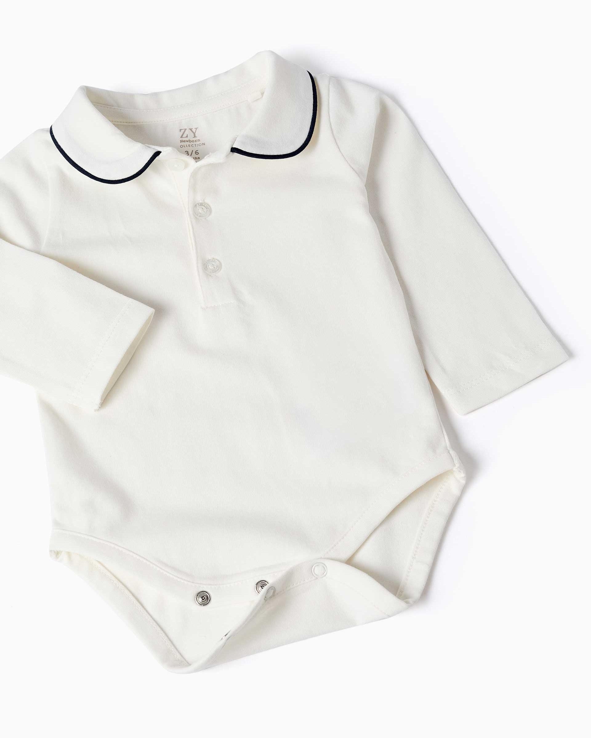 Imagen 2 de Body de bebé niño de algodón y con cuello peter pan - Zippy - Blanco Blanco