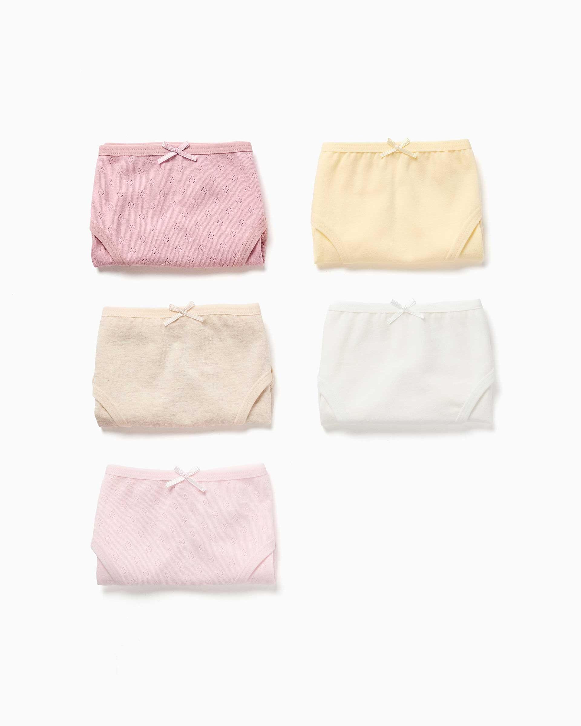 Imagen 0 de Pack de 5 bragas de niña de algodón y con cintura elástica Multicolor
