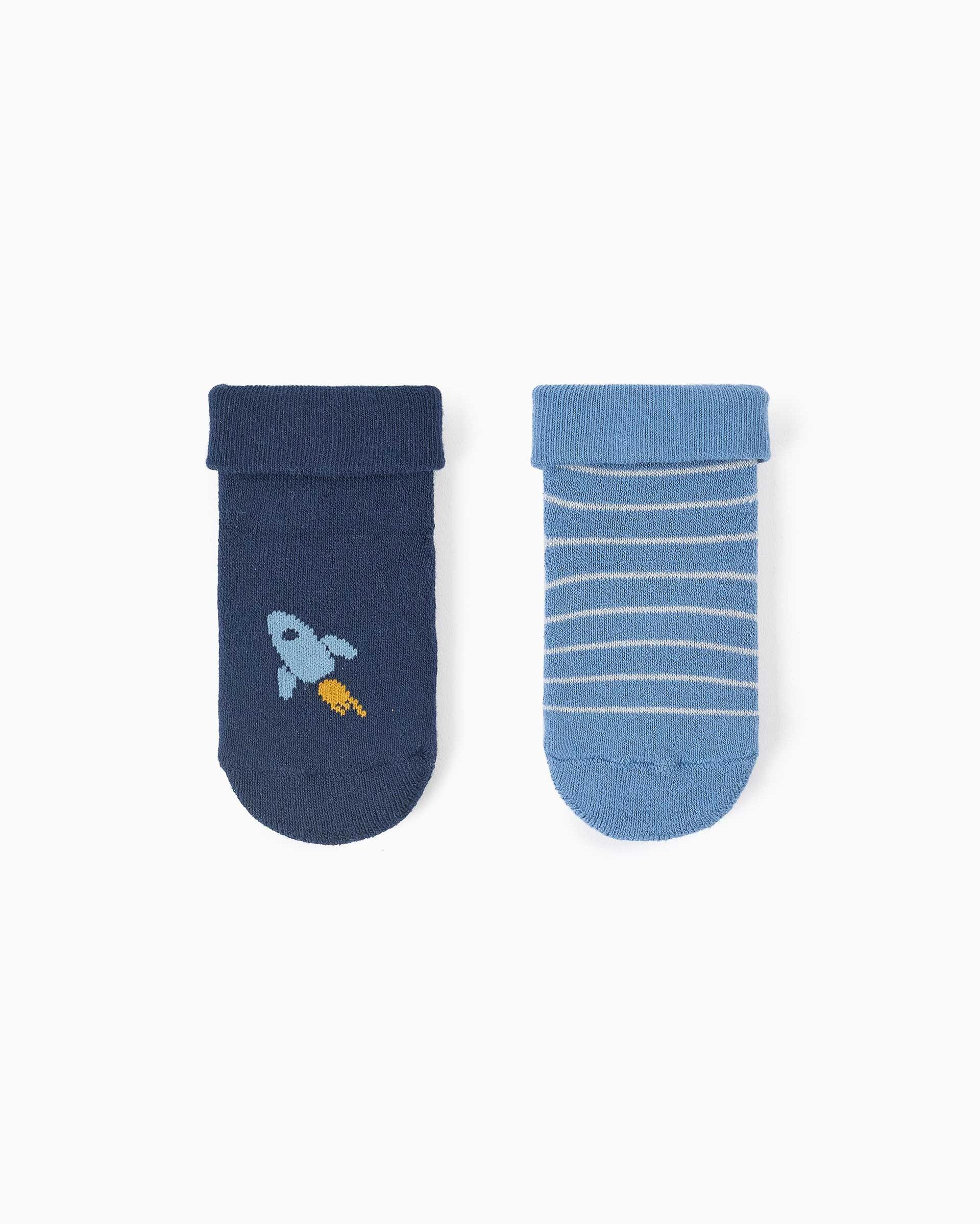 Imagen 1 de Pack de 2 calcetines de bebé niño con forro de rizo y antideslizantes - Zippy - Multicolor Multicolor