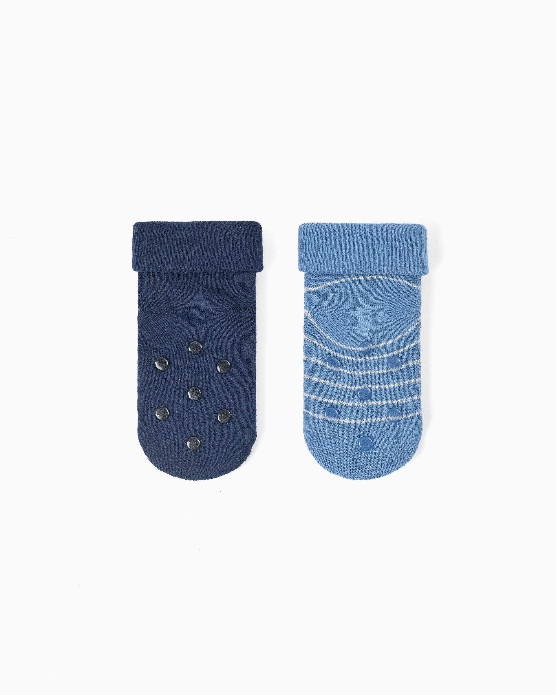 Imagen 3 de Pack de 2 calcetines de bebé niño con forro de rizo y antideslizantes - Zippy - Multicolor Multicolor