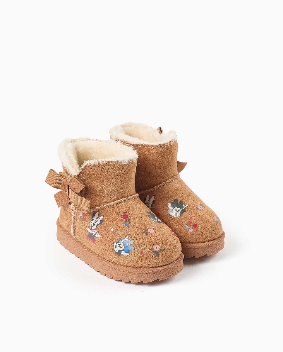 Imagen 3 de Botas de bebé niña con forro de peluche y estampados minnie - Zippy - Beige Beige