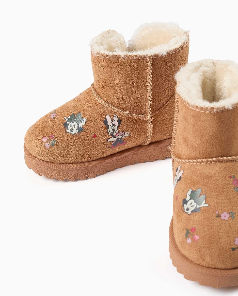 Imagen 4 de Botas de bebé niña con forro de peluche y estampados minnie - Zippy - Beige Beige
