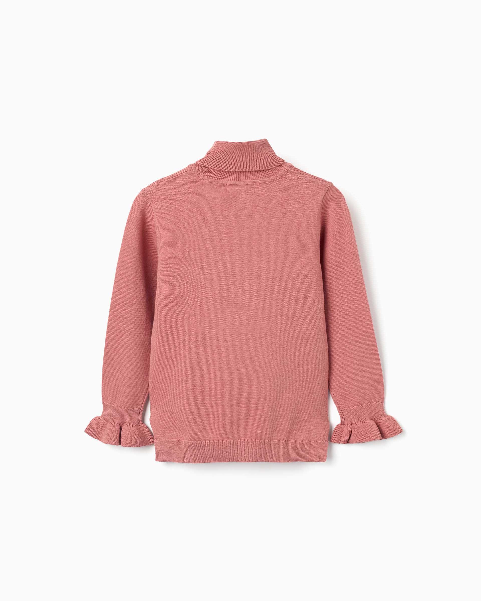 Jersey de niña de cuello alto y con volantes - Zippy - Rosa Rosa-3